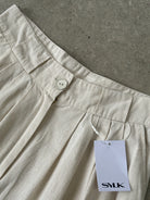 Vintage Cotton Linen Pleated High Waisted Trousers - W26 - SYLK