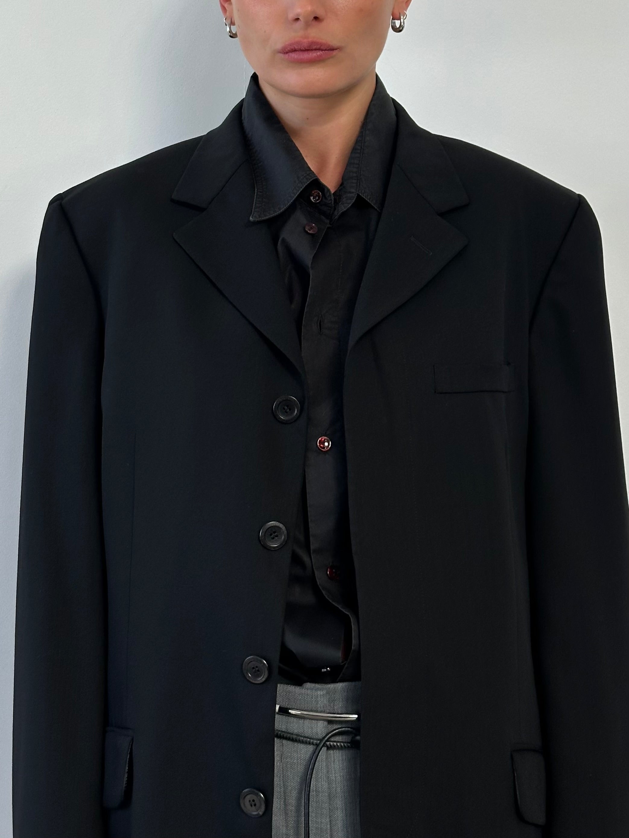Versace Classic V2 90s Pure Wool Concelled Placket Blazer - 42R/L