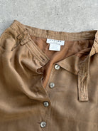 Jaeger Pure Silk Button Down Midi Skirt - W24 - SYLK