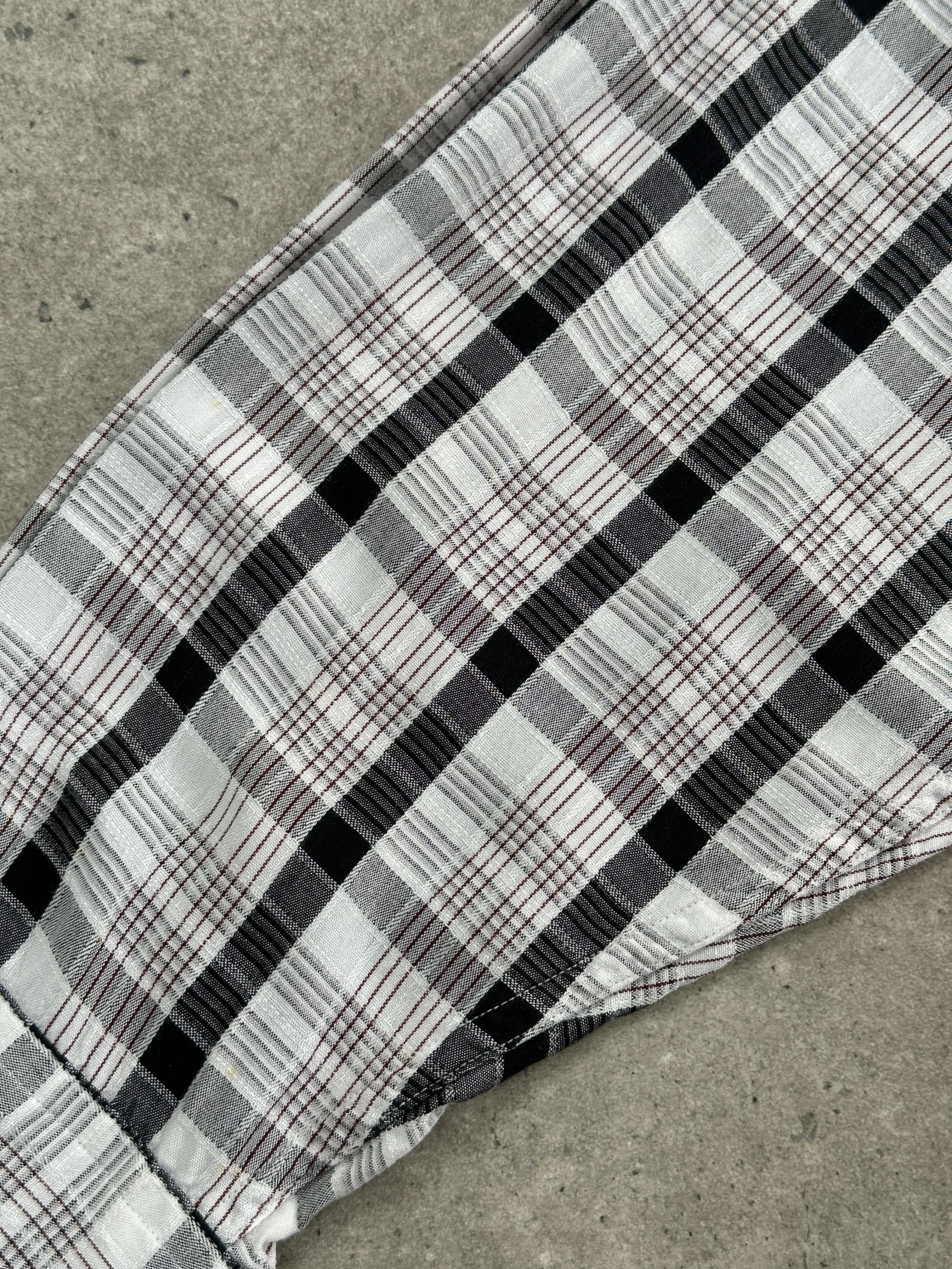 Yves Saint Laurent Pour Homme 1990s check shirt in size L, featuring a classic plaid pattern and button-down collar.