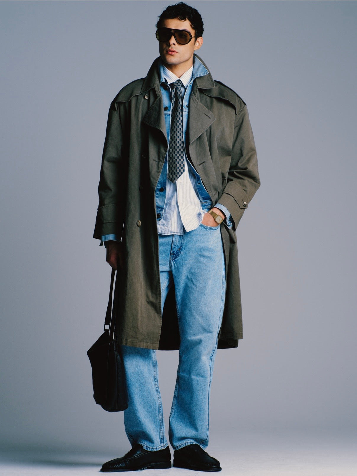 Christian Dior Le Connaisseur 1980s Cotton Double Breasted Trench Coat - XL