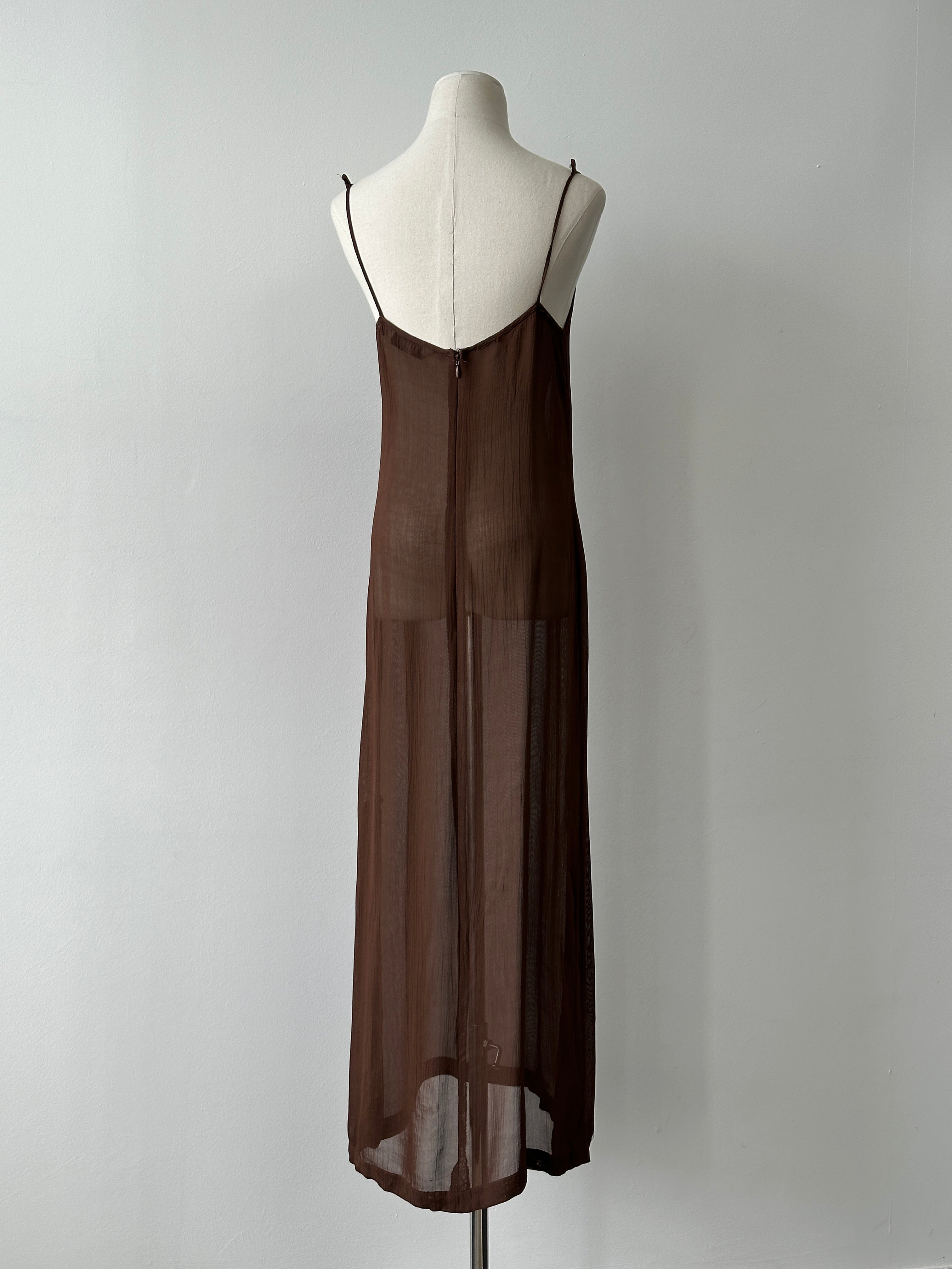 Marella 1990s Sheer Side Split Floor Length Dress - S-M