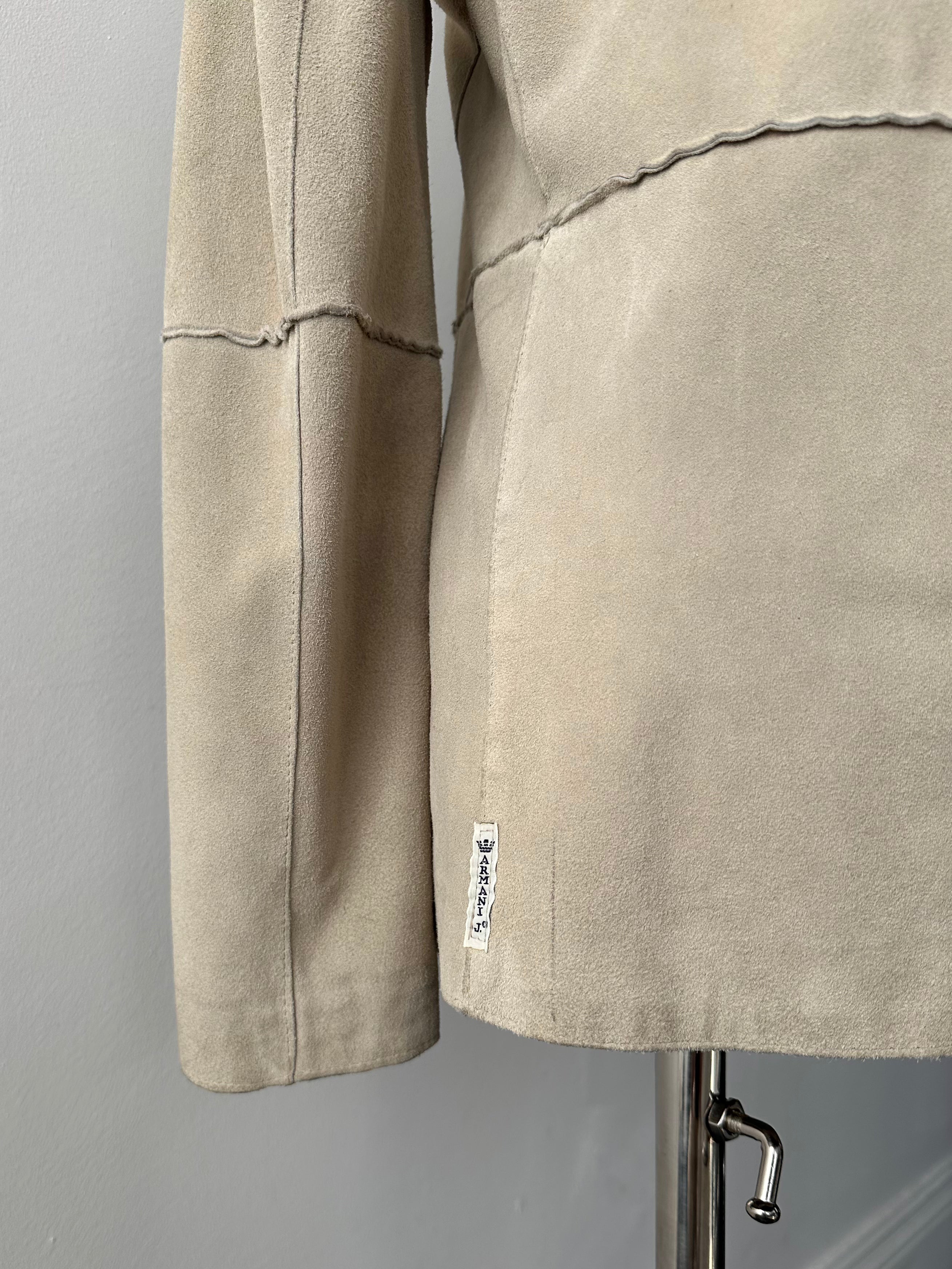 Armani Jeans 1990s Suede Fitted Jacket - S