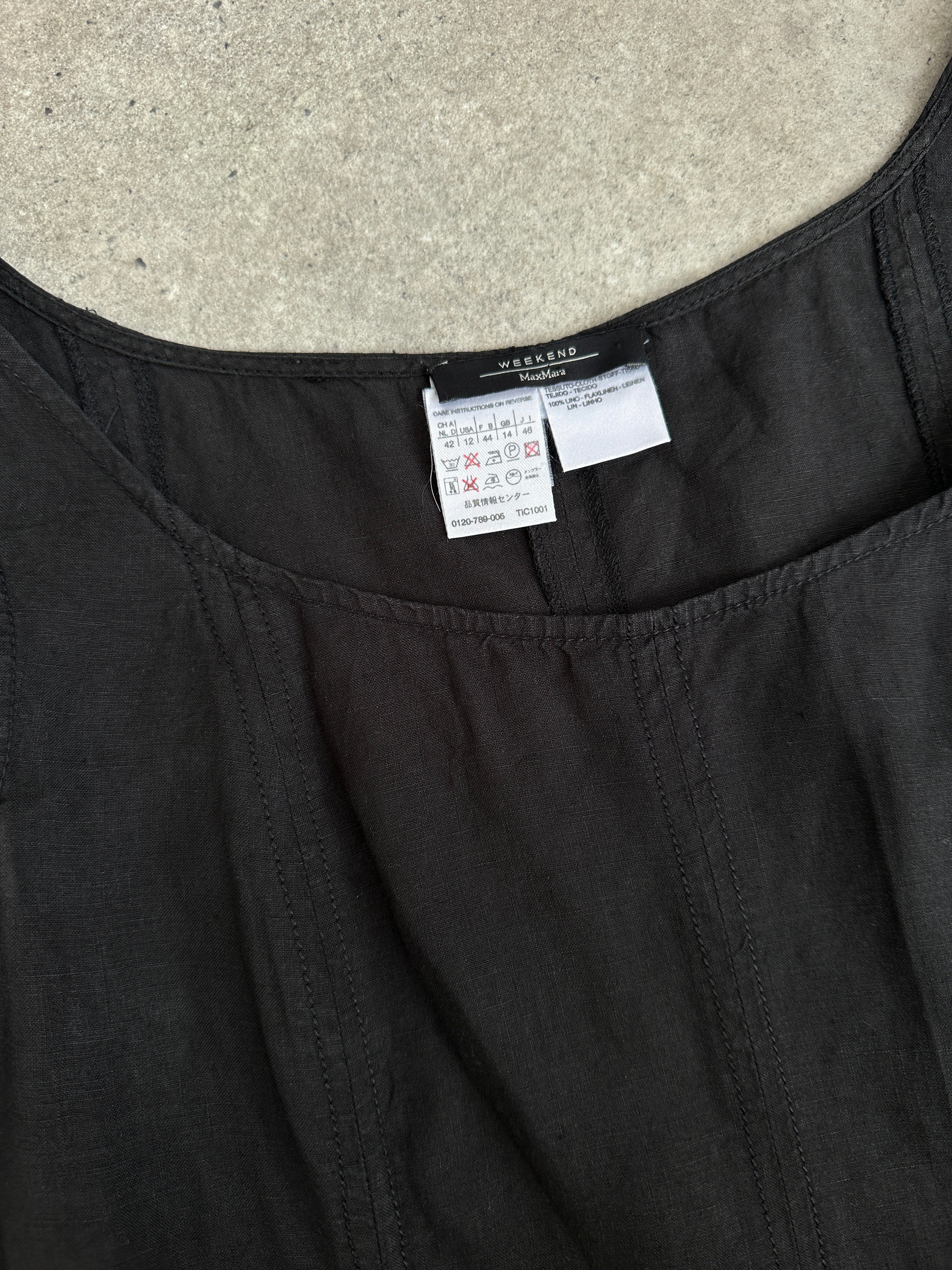 Max Mara Weekend 2000s Pure Linen Floor Length Dress - M-L