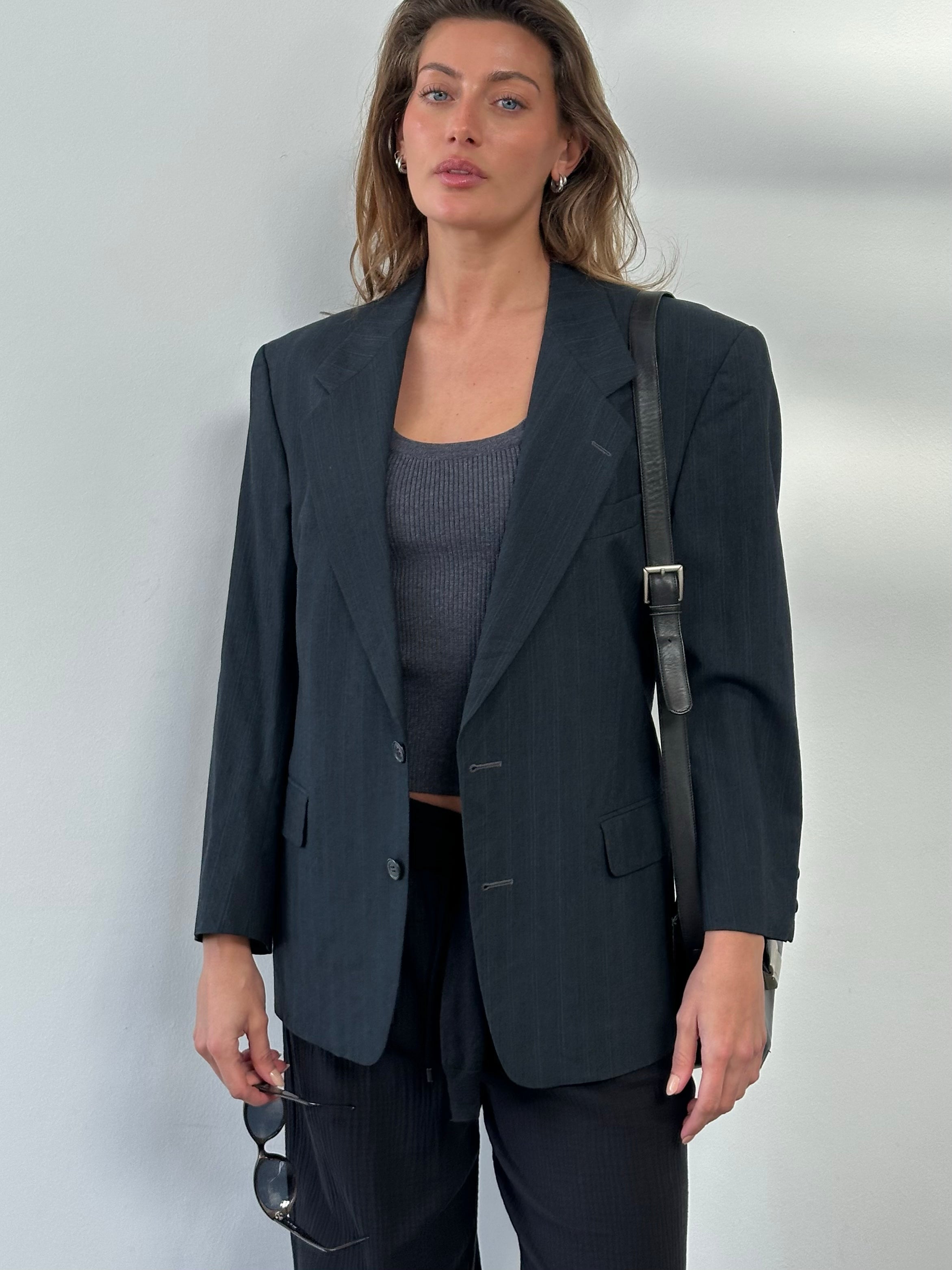 Yves Saint Laurent 1990s Pure Wool Single Breasted Blazer - L