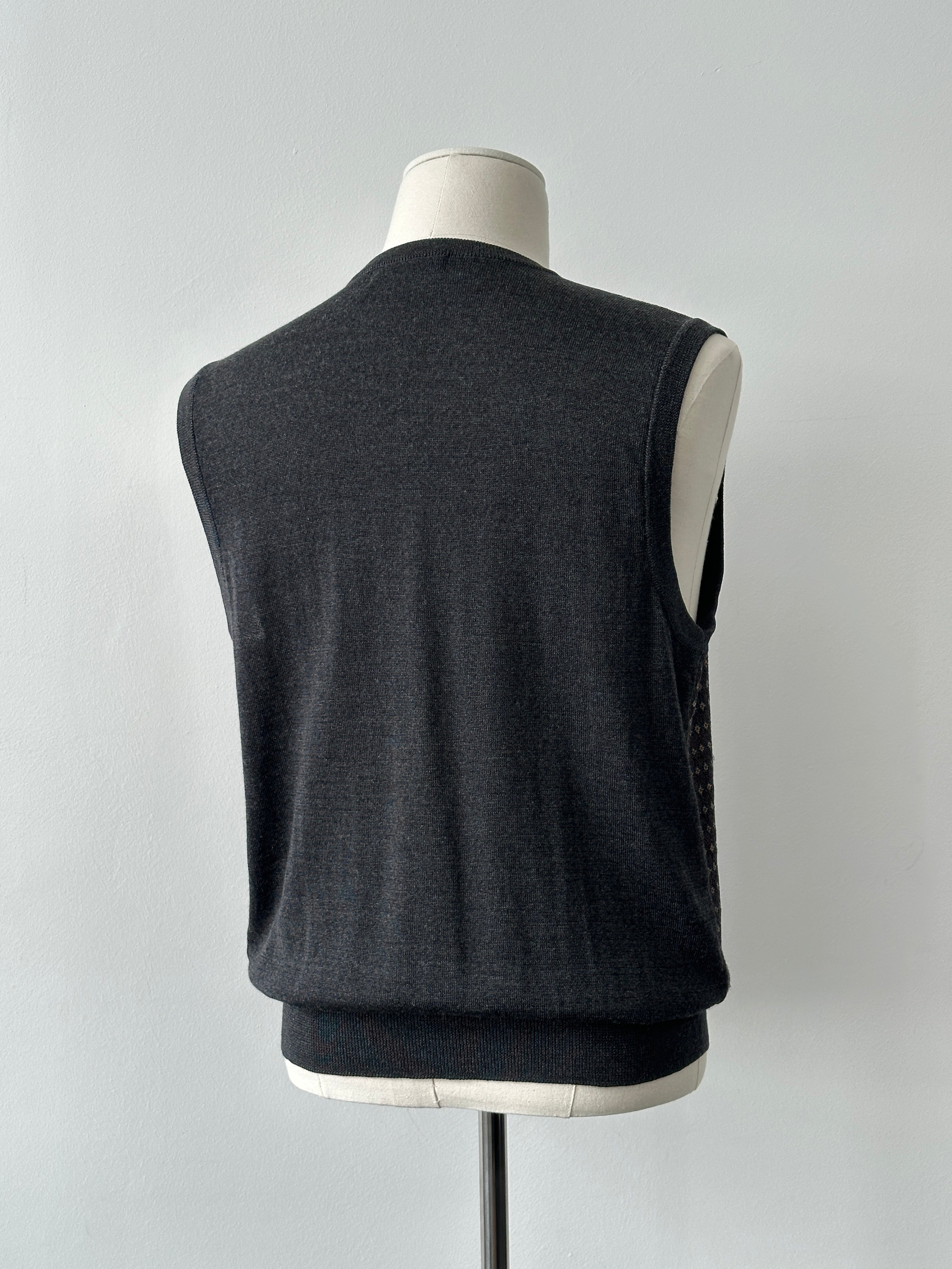 Yves Saint Laurent 1990s Wool Sleeveless V Neck Jumper - M