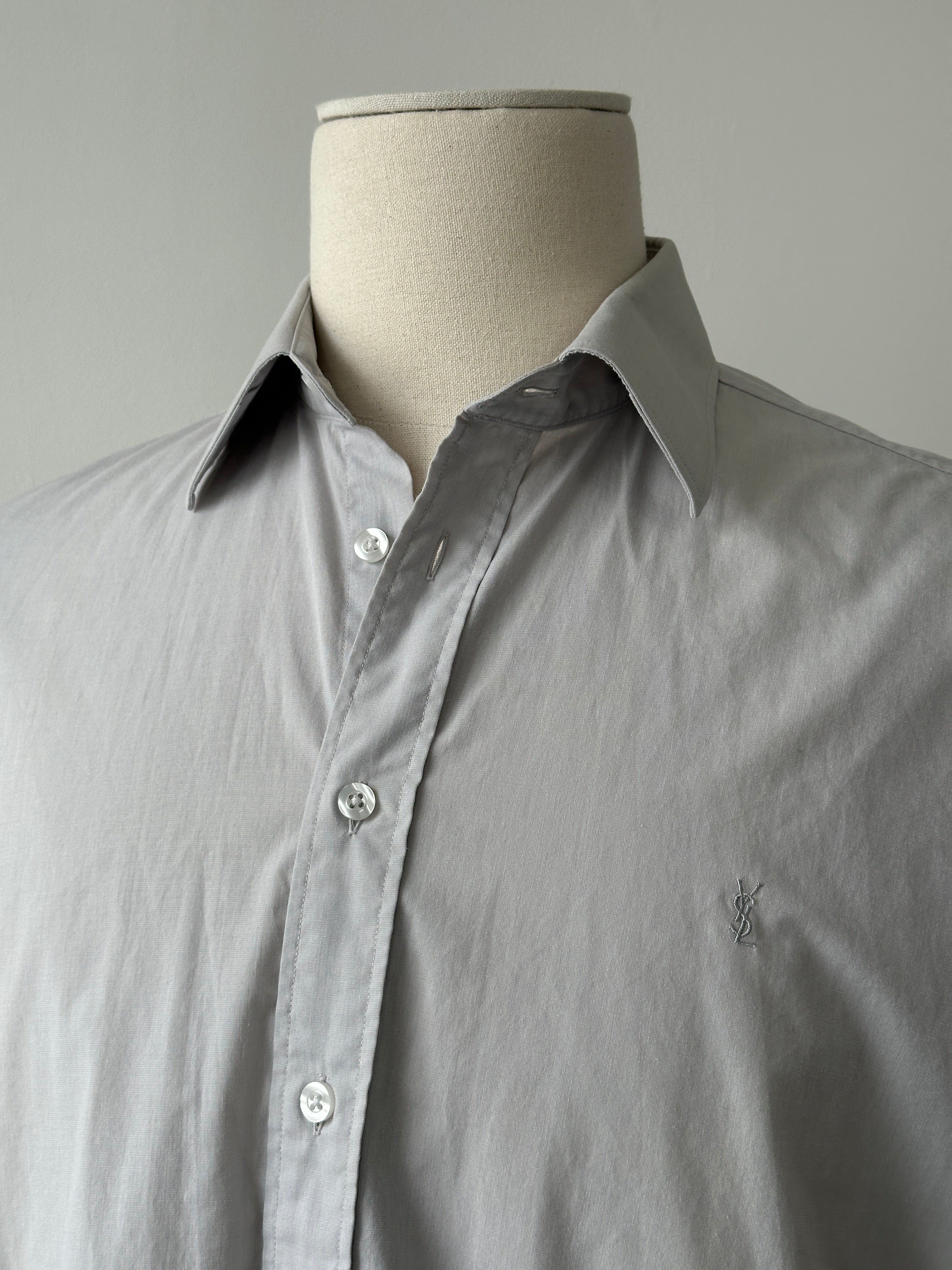 Yves Saint Laurent Pour Homme 2000s Cotton Logo Shirt - XL