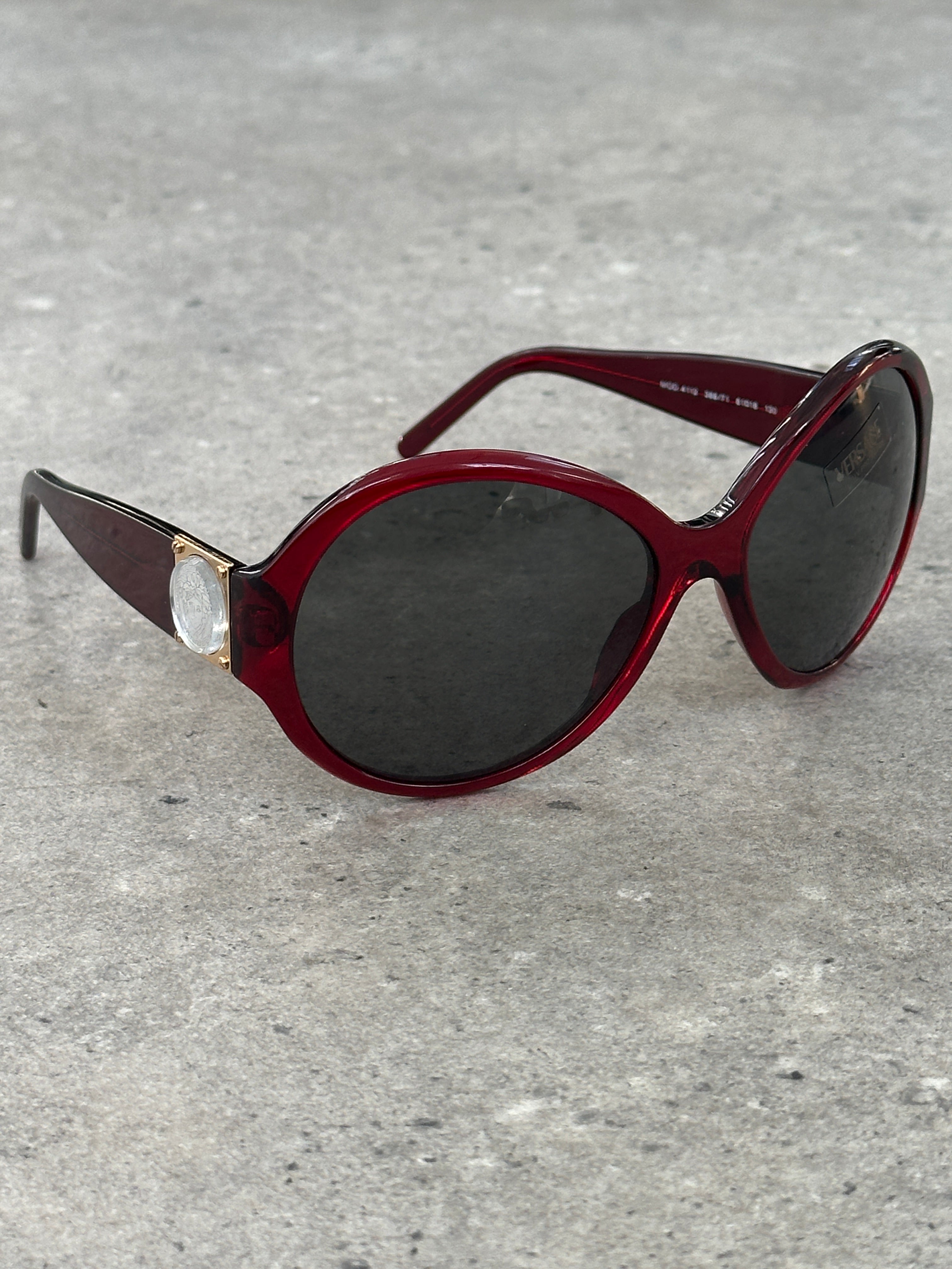 Versace 1990s Oversized Round Medusa Logo Sunglasses