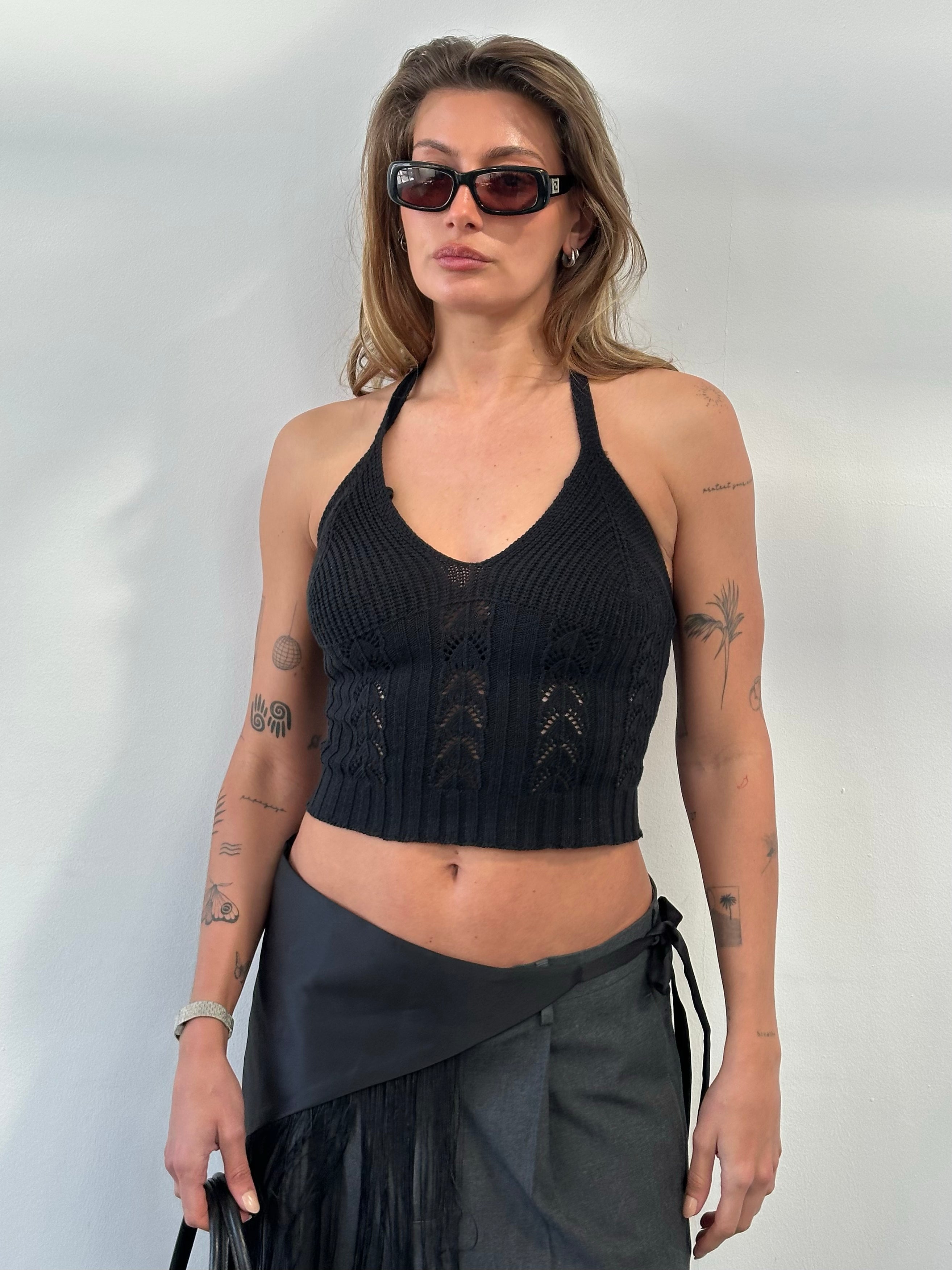 Vintage 1990s Cotton Knit Top - S