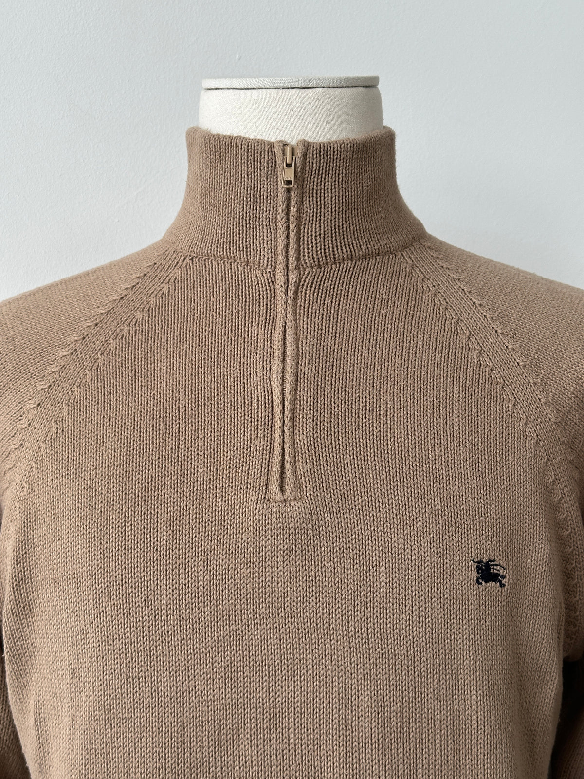 Burberry London 2000s Pure Cotton Quarter Zip Jumper - M