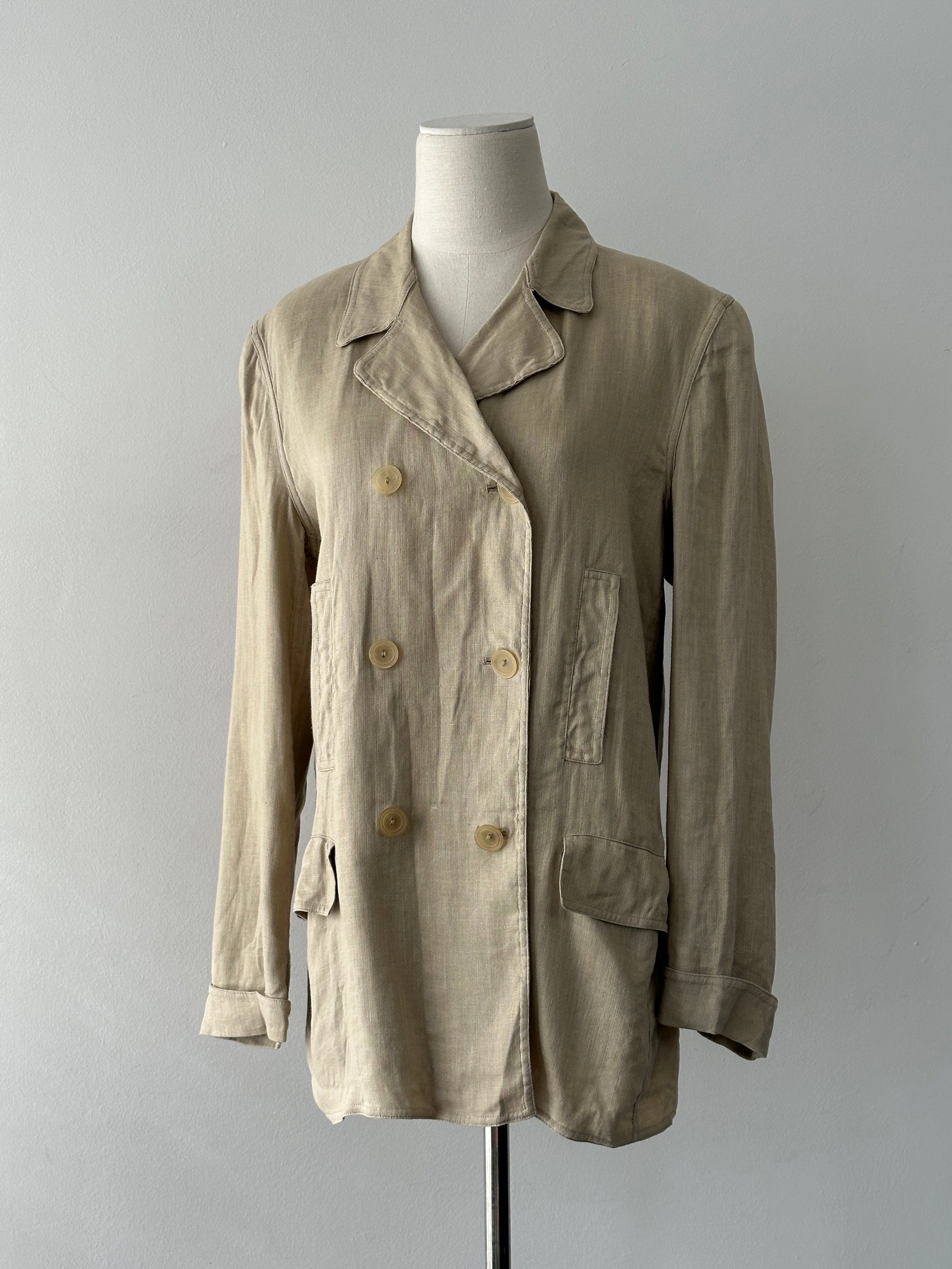Giorgio Armani 1990s Linen Double Breasted Jacket - M | SYLK
