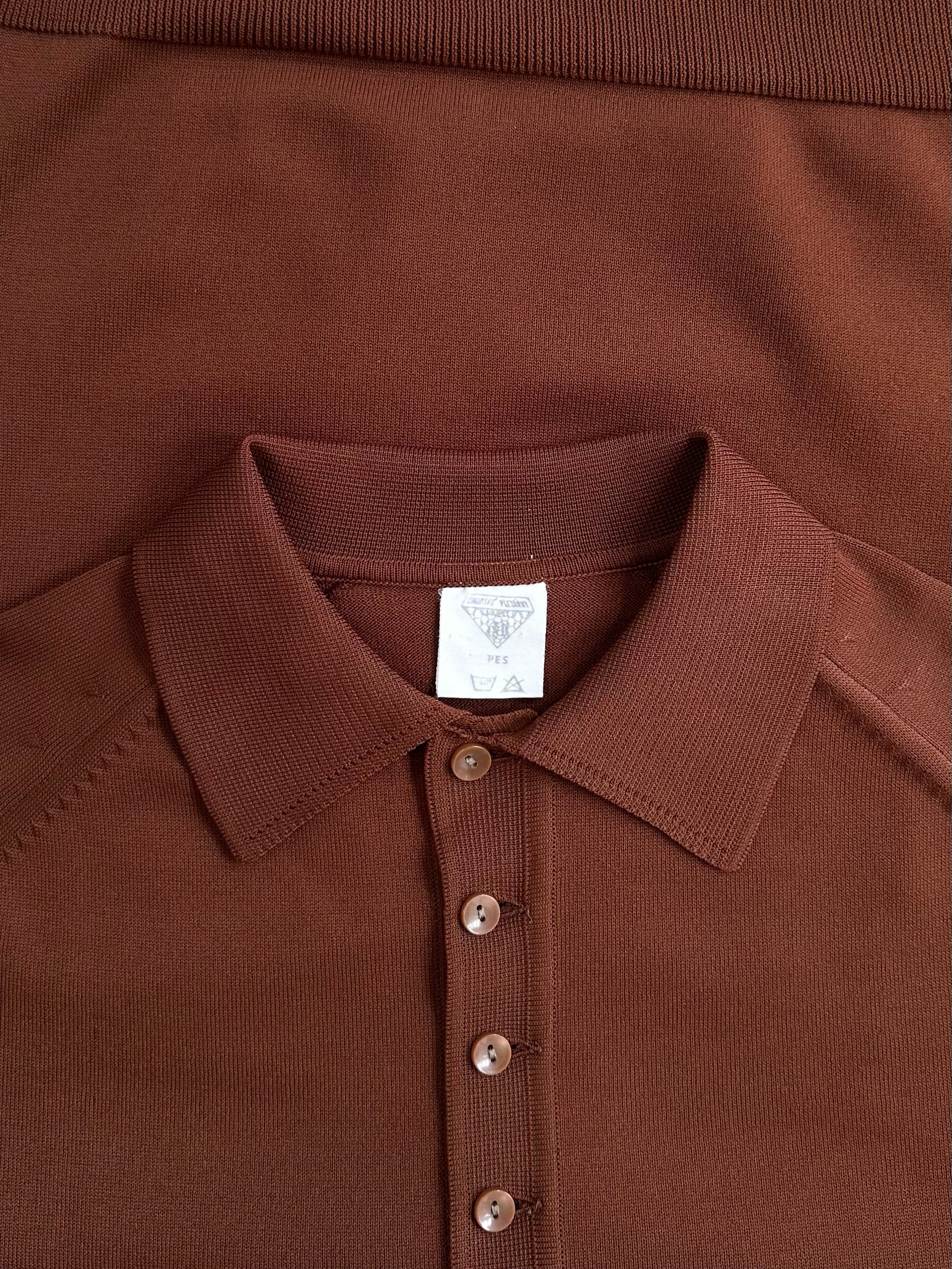 Vintage 1990s Button Neck Polo Jumper - S/M