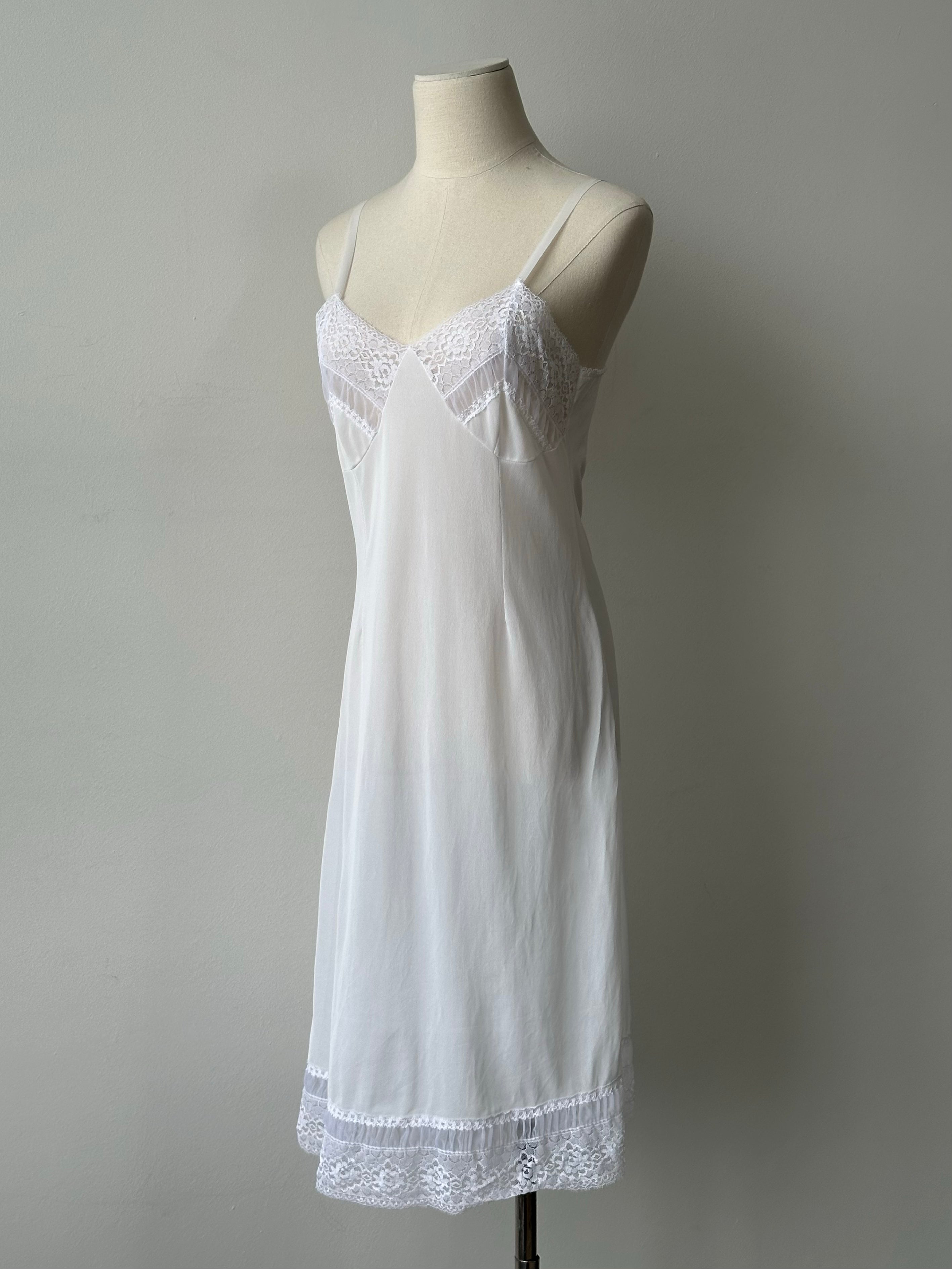 Vintage 1990s Sheer Lace Midi Dress - S
