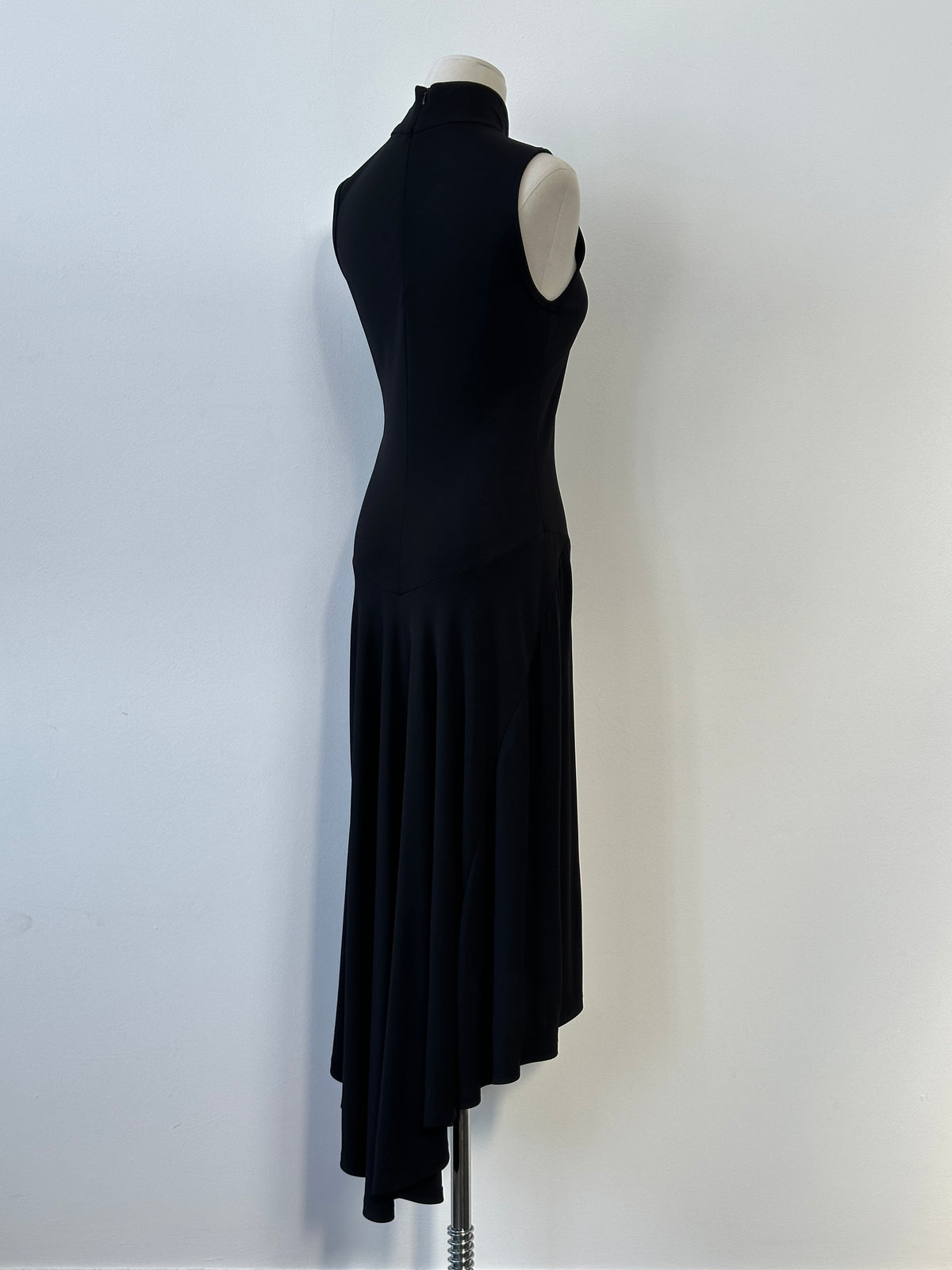 DKNY 1990s High Neck Asymmetric Sleeveless Dress - S
