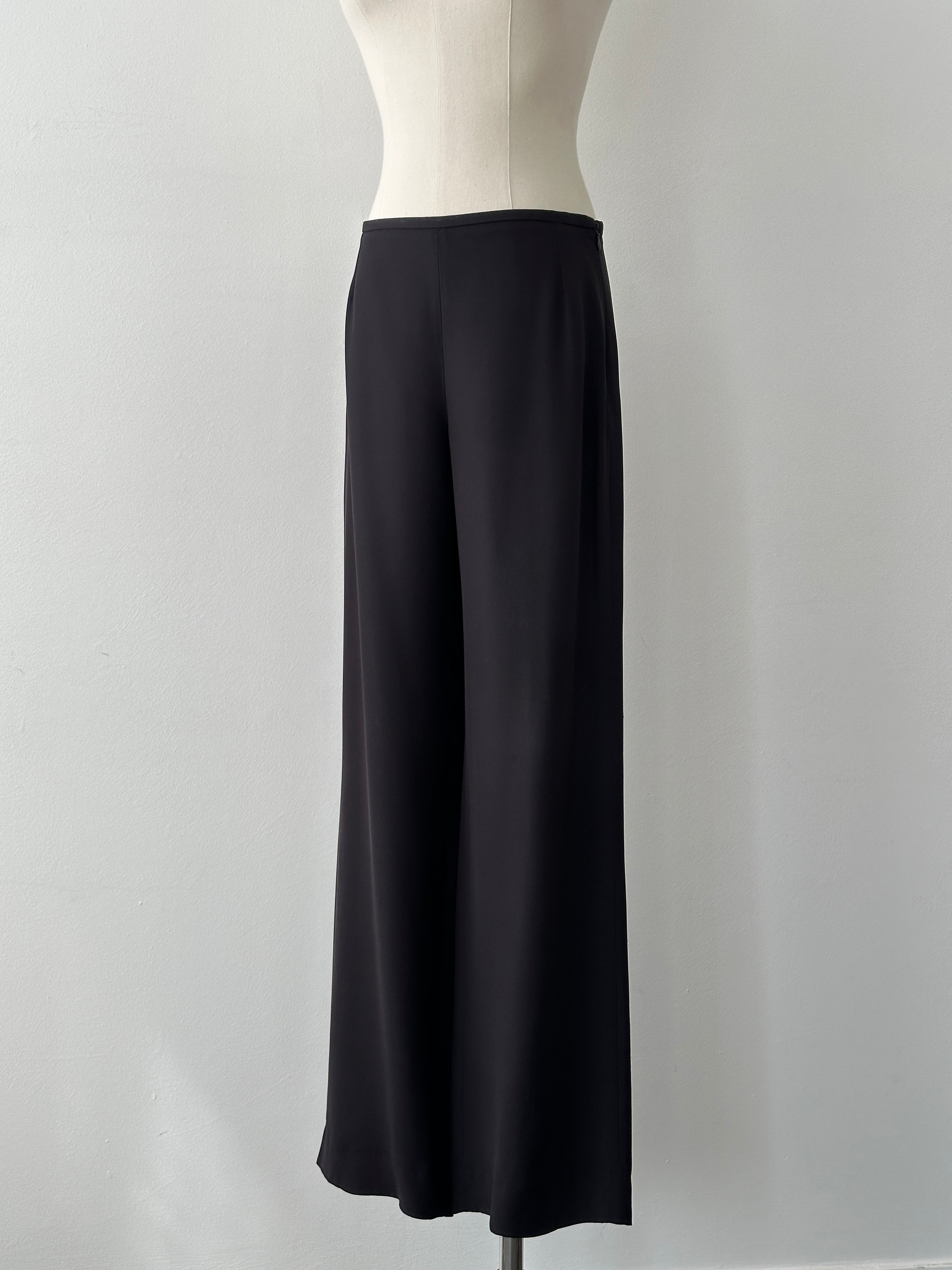 Armani Collezioni 2000s Silk Wide Leg Trousers - W28