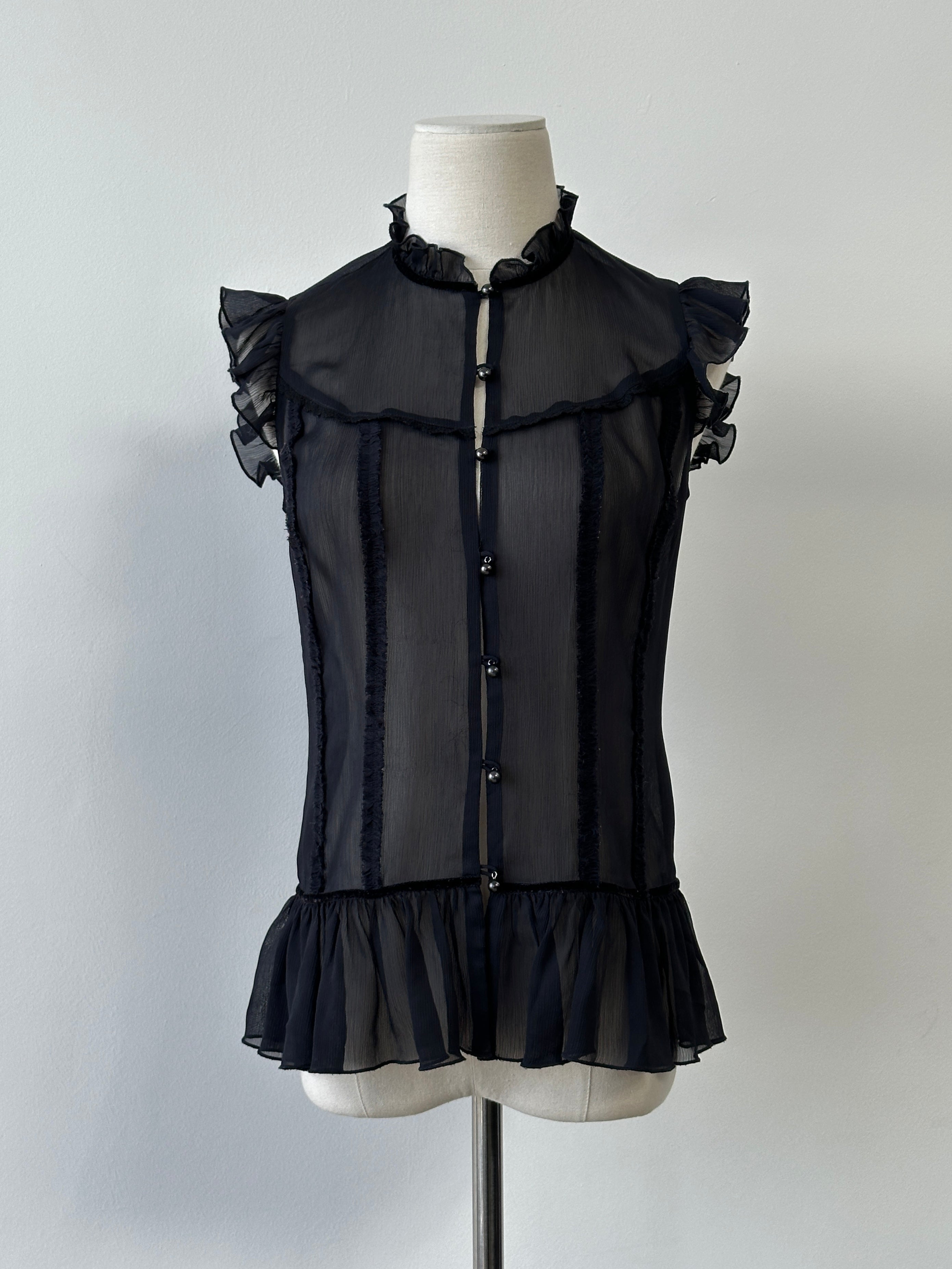 Vintage 2000s Sheer Sleeveless Top - S