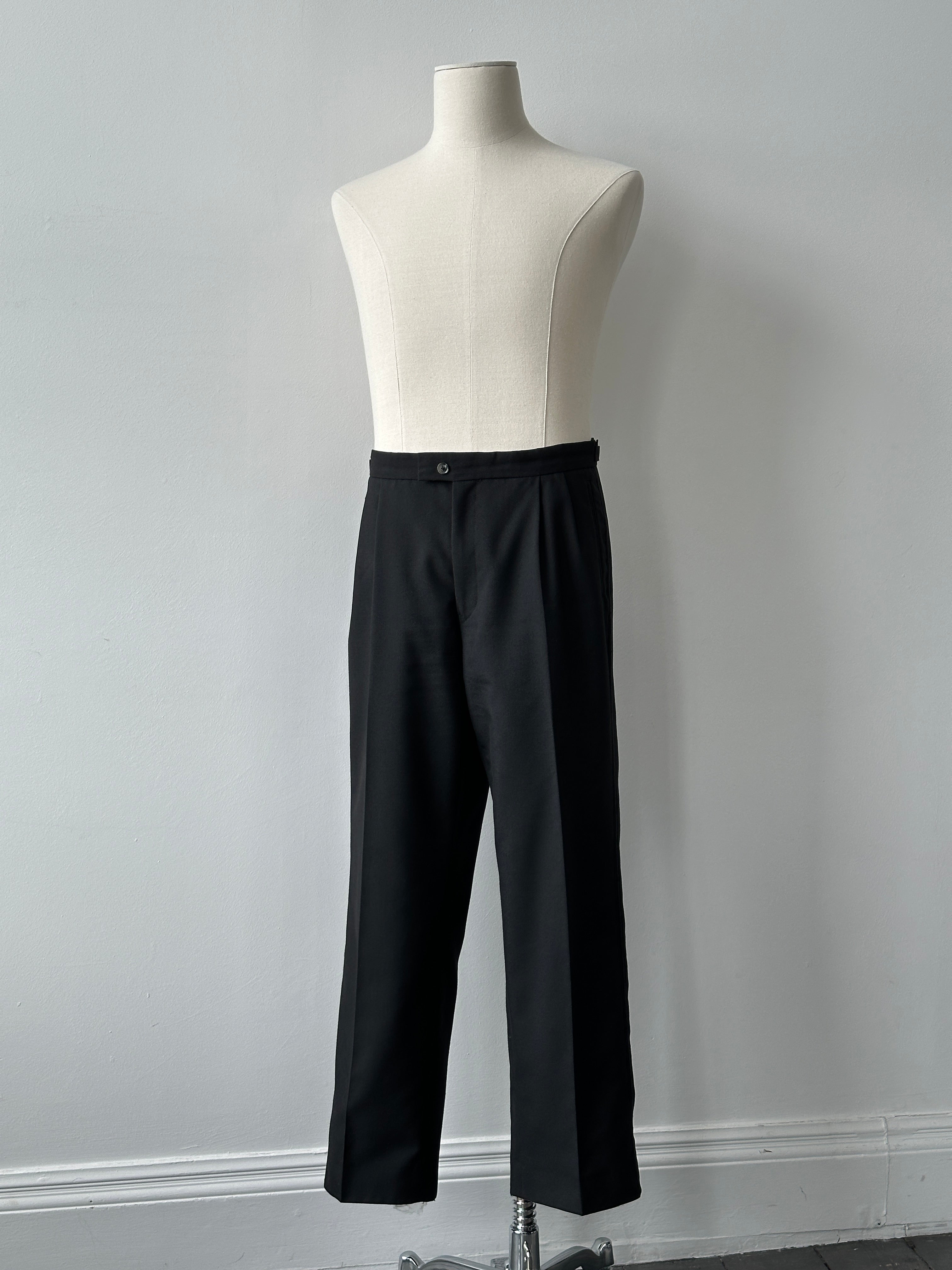 Vintage 1990s Wool Pleated Tuxedo Trousers - W34-38