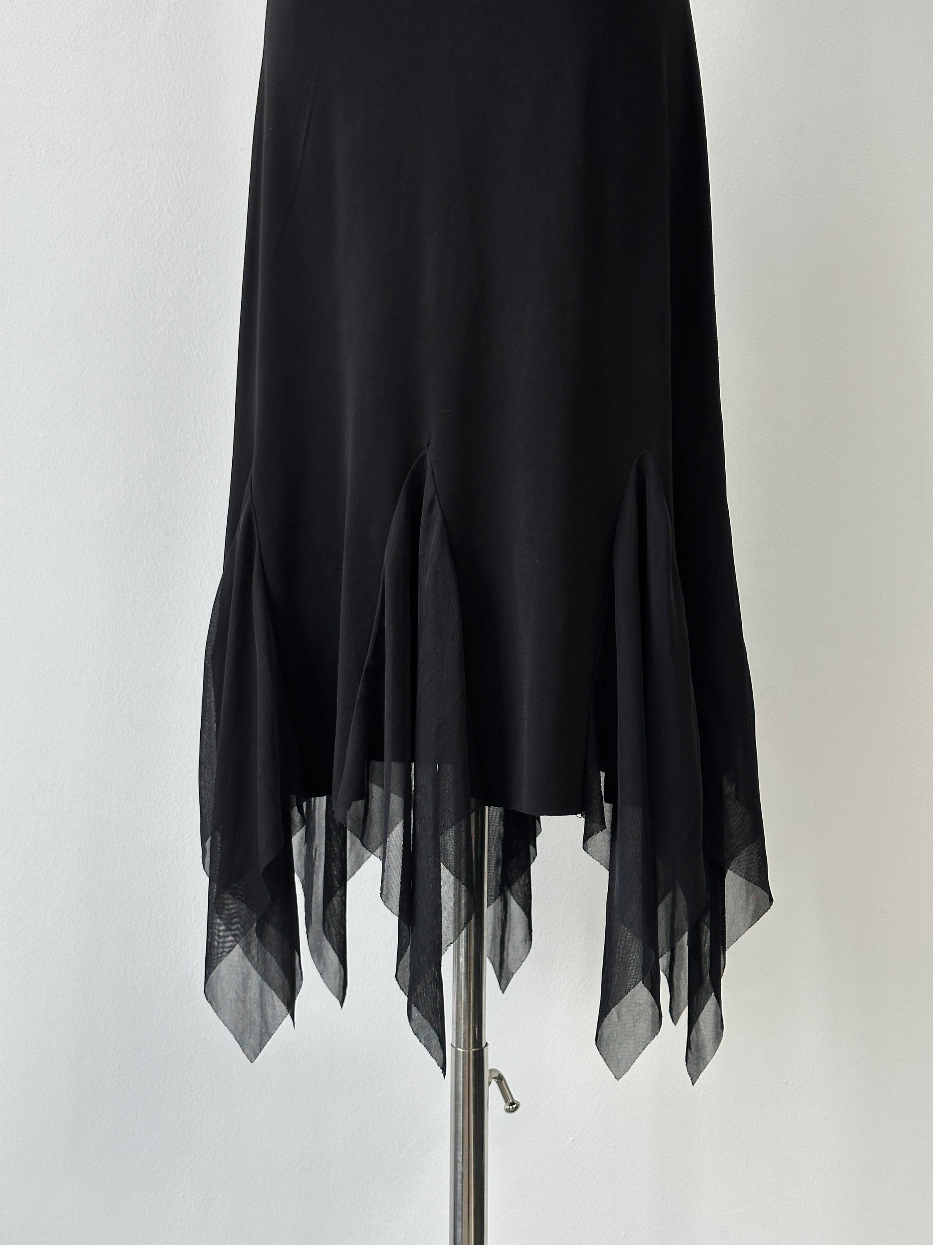 Vintage 2000s Halterneck Handkercheif Midi Dress - M