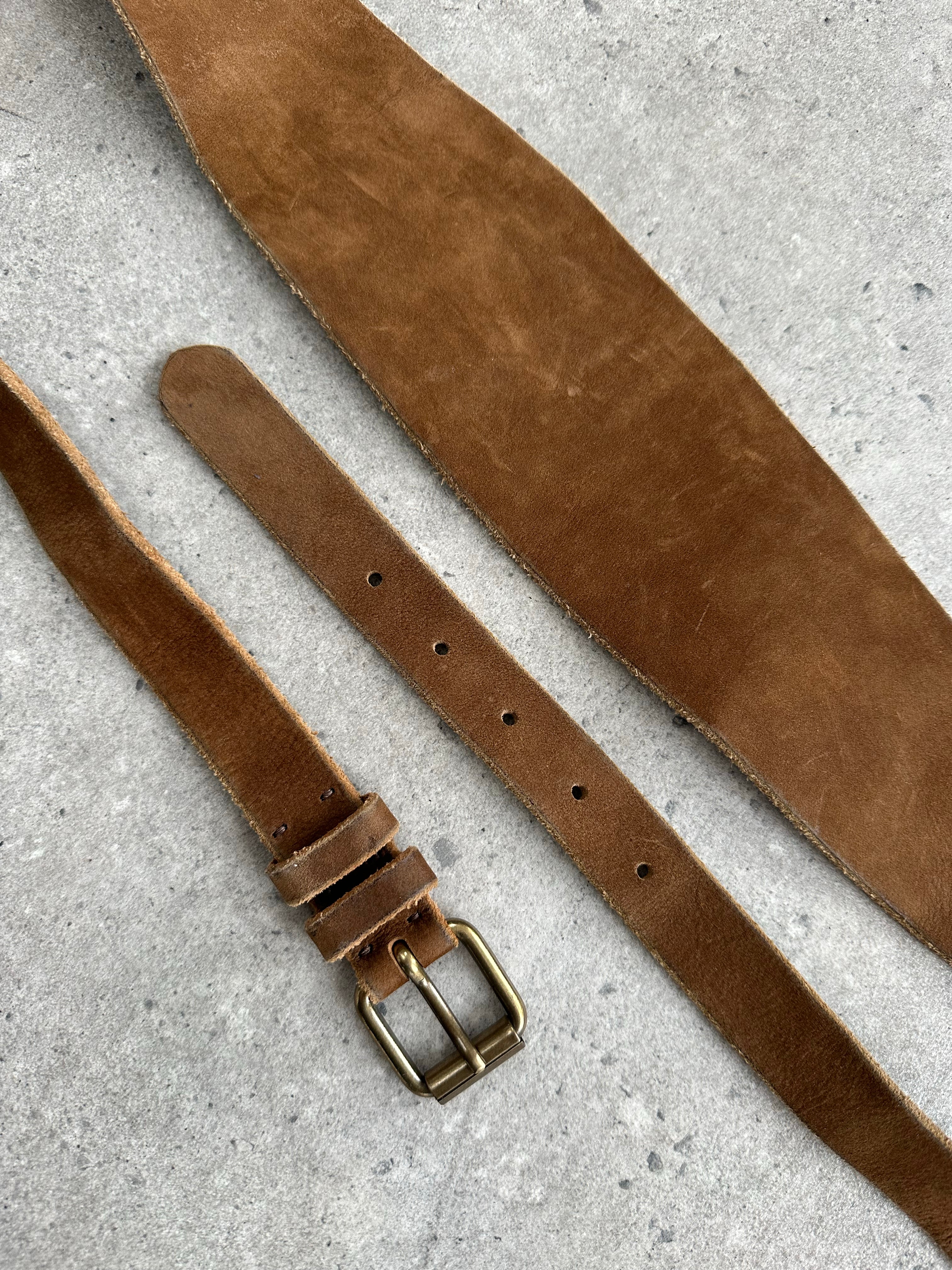 Italian Vintage 1990s Suede Chunky Wrap Belt - W26-28