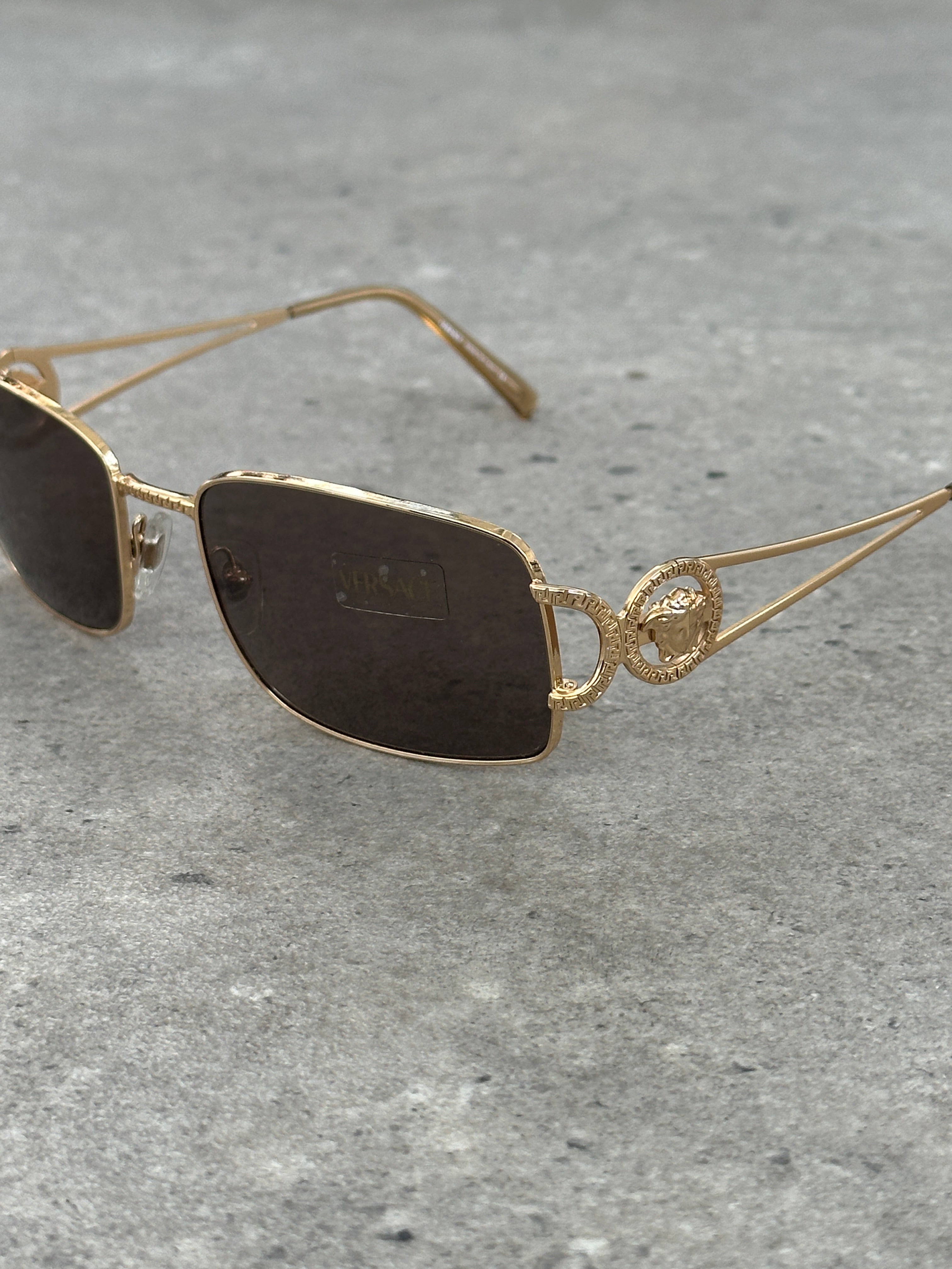 Versace 2000s Rectangular Medusa Logo Sunglasses