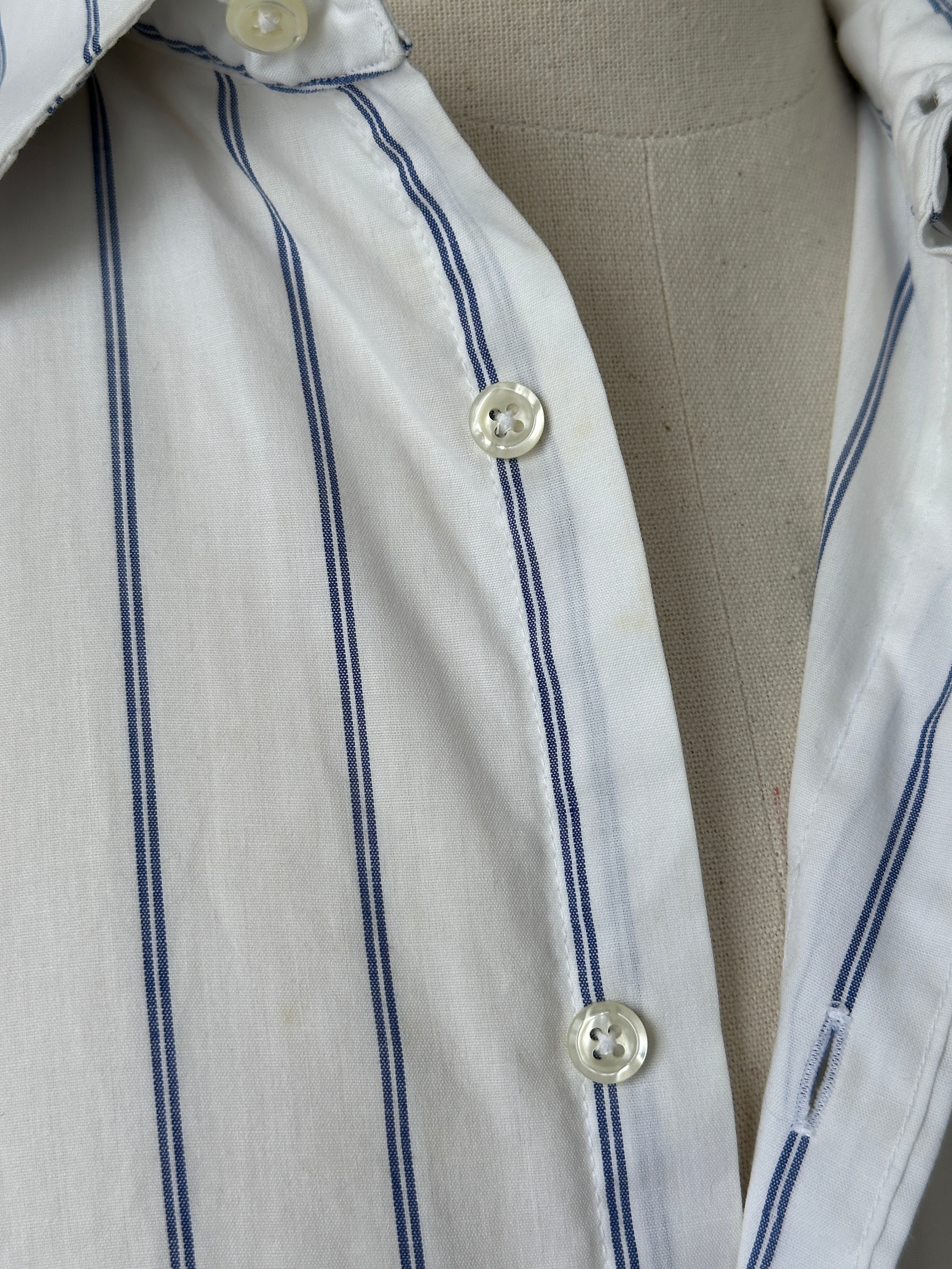 Christian Dior 1990s Cotton Short Sleeve Striped Shirt - L