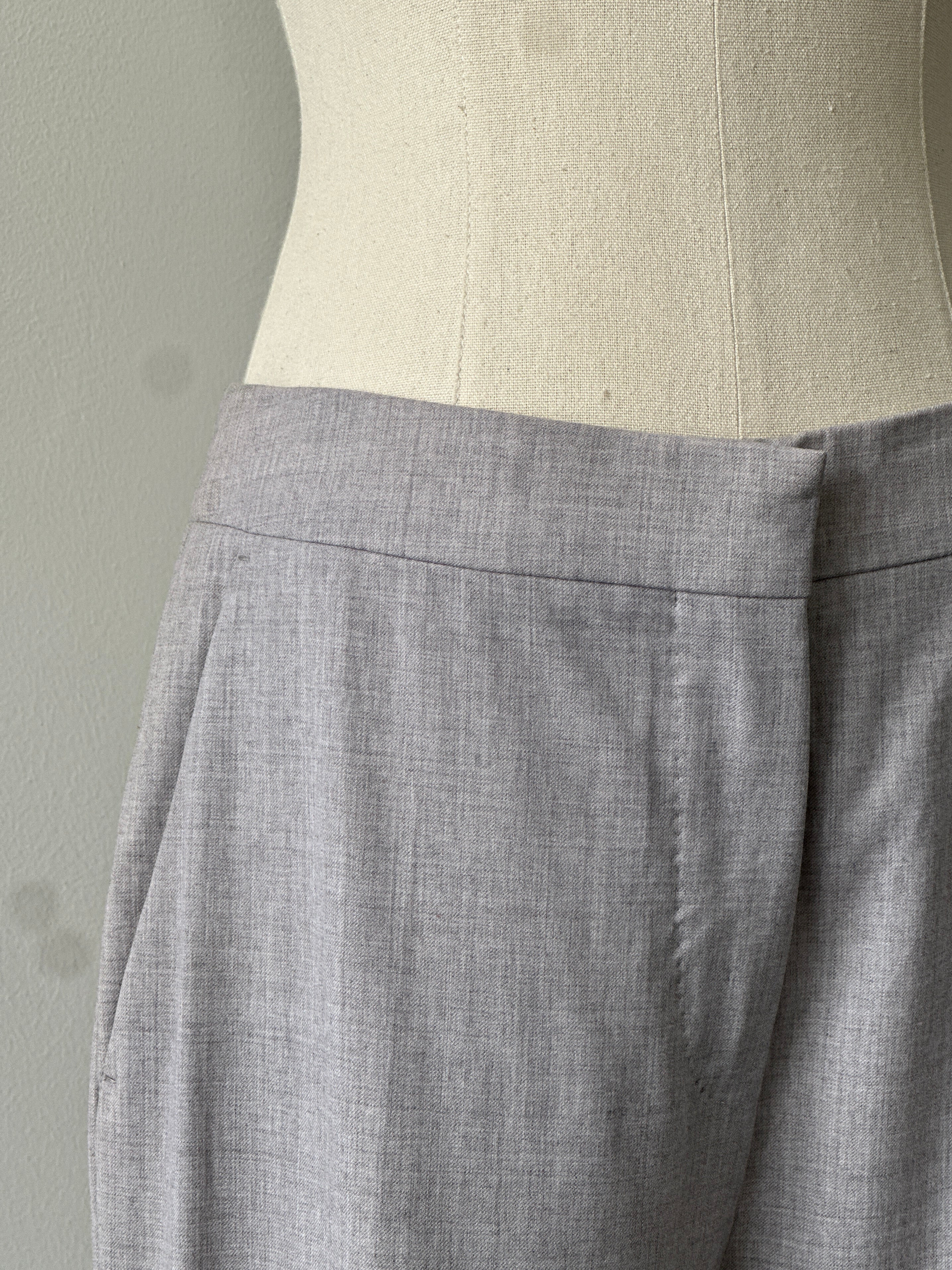 Max Mara 1990s Pure Wool Straight Leg Tailored Trousers - W28