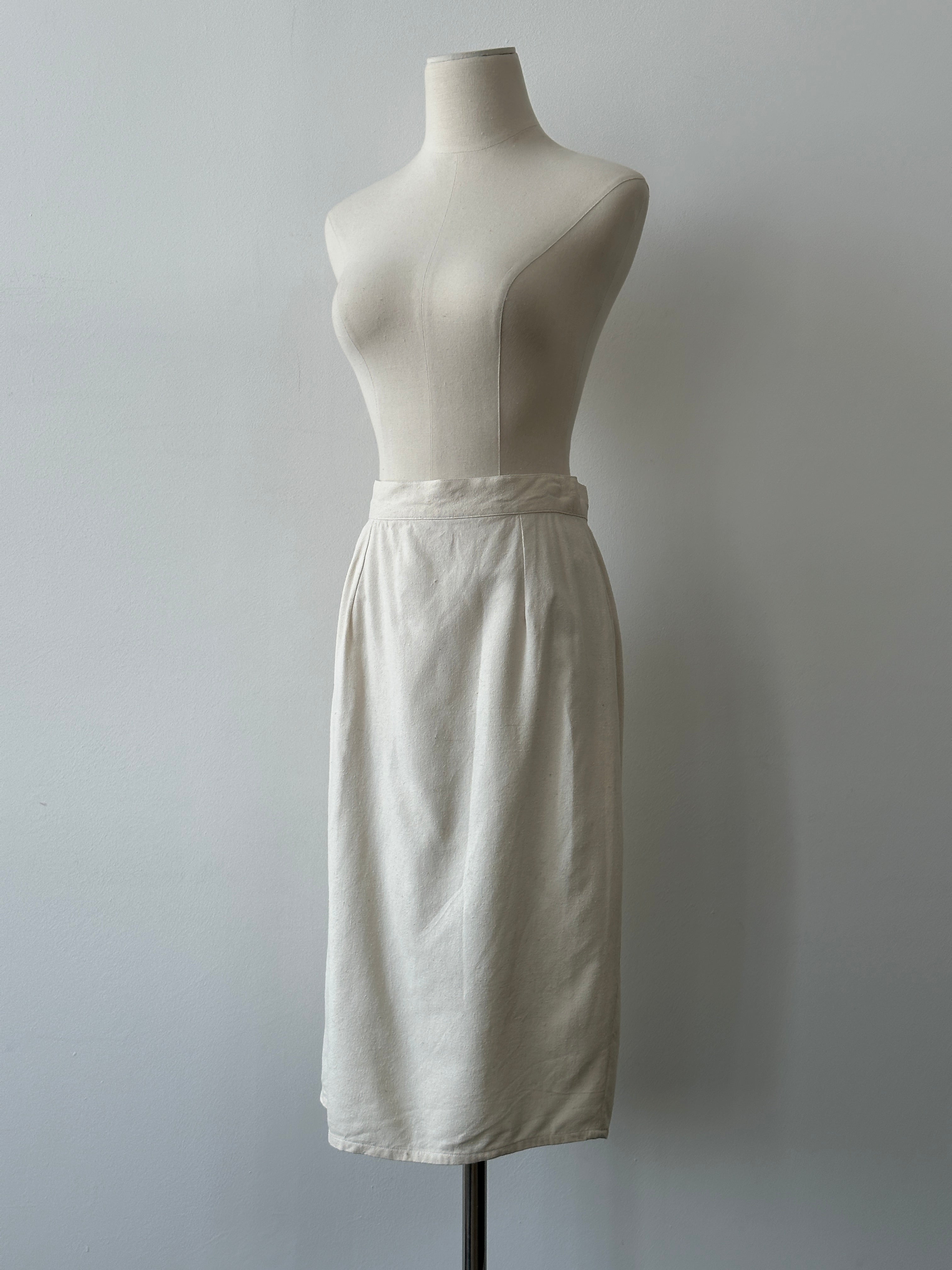 Vintage 1990s Pure Silk Midi Skirt - W26