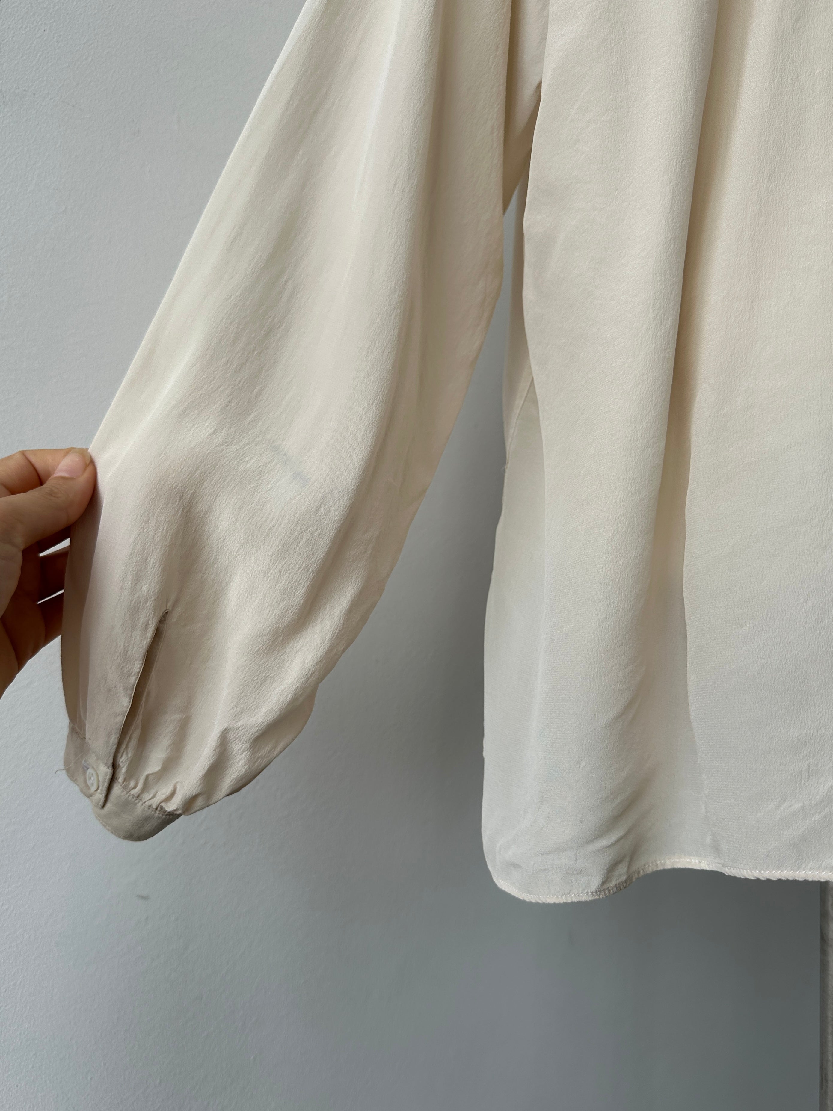Italian Vintage 1990s Pure Silk Sheer Shirt - L