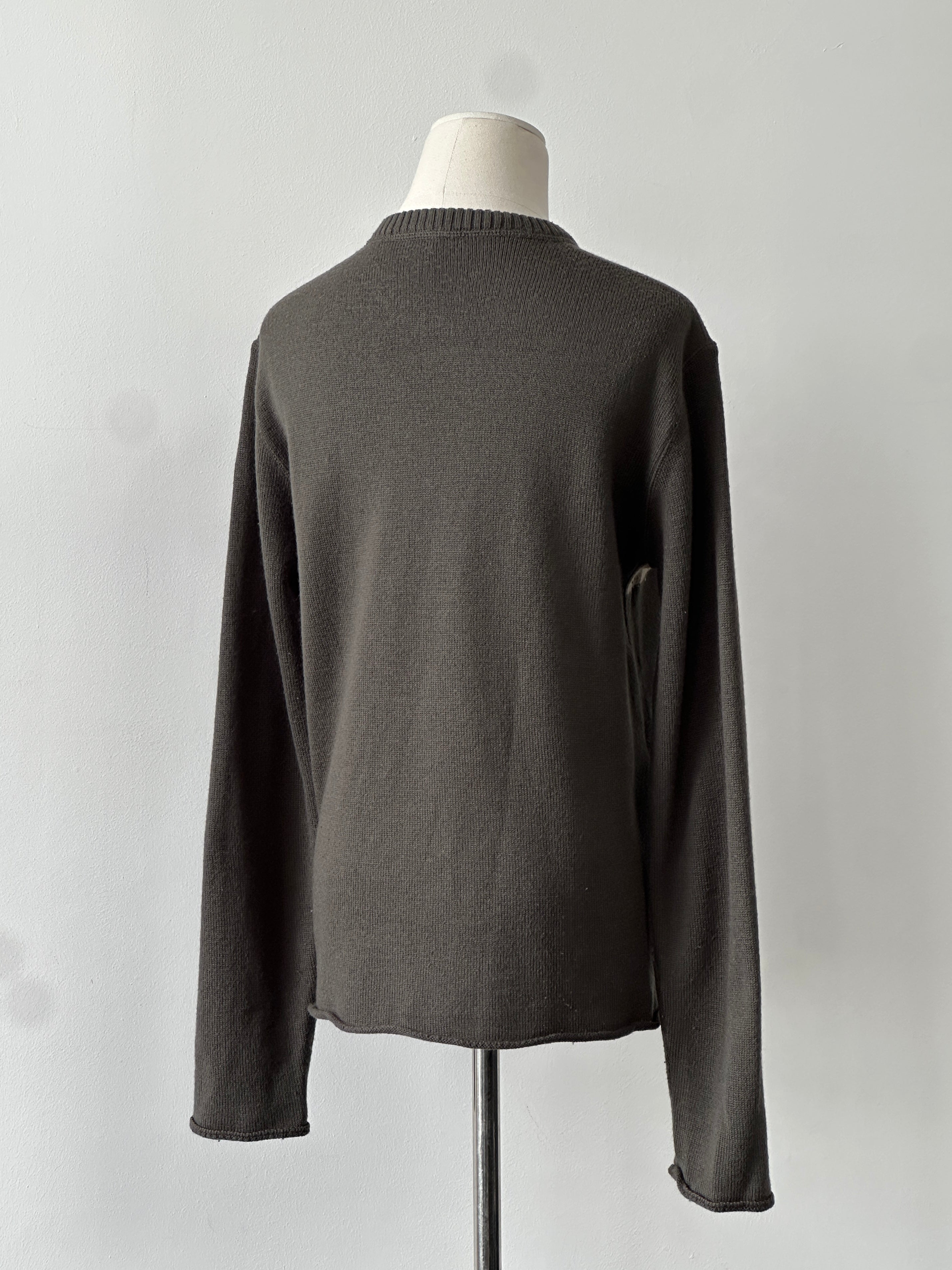 Armani Jeans 1990s Wool Logo V Neck Jumper - S