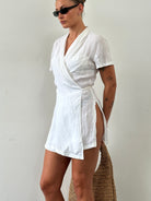 Italian Vintage Pure Linen Wrap Cover Up - S - SYLK