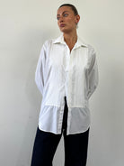 Vintage Cotton Pleated Tuxedo Dress Shirt - XL - SYLK