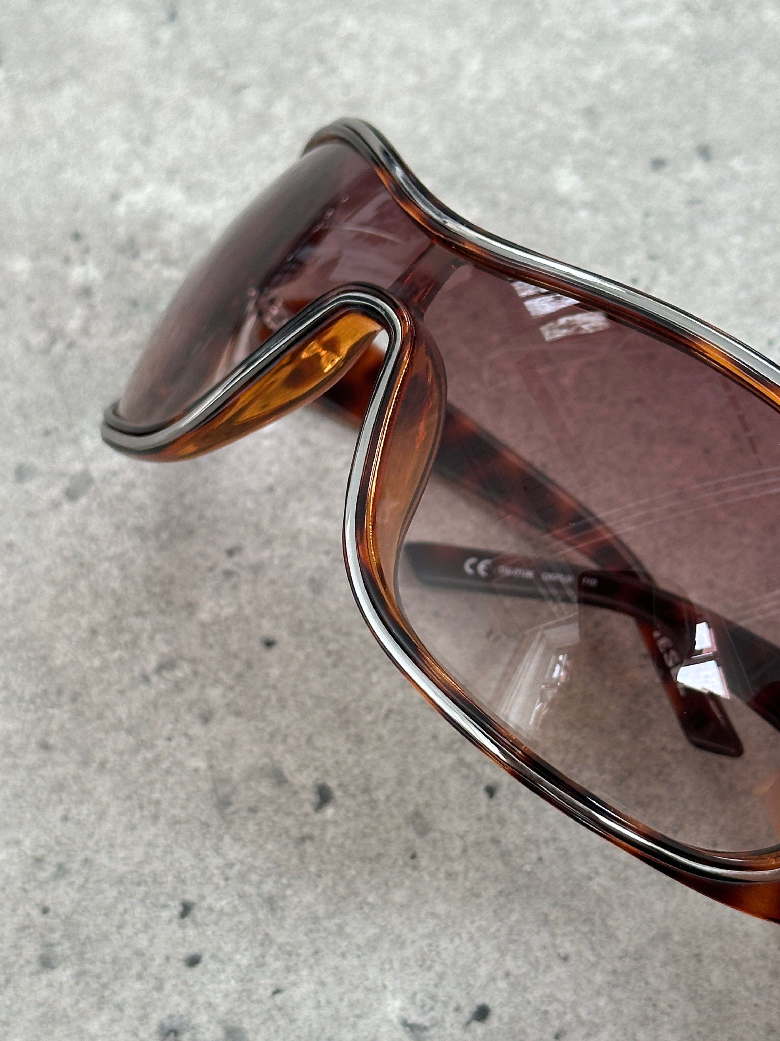 Diesel 2000s Oversized Shield Logo Sunglasses