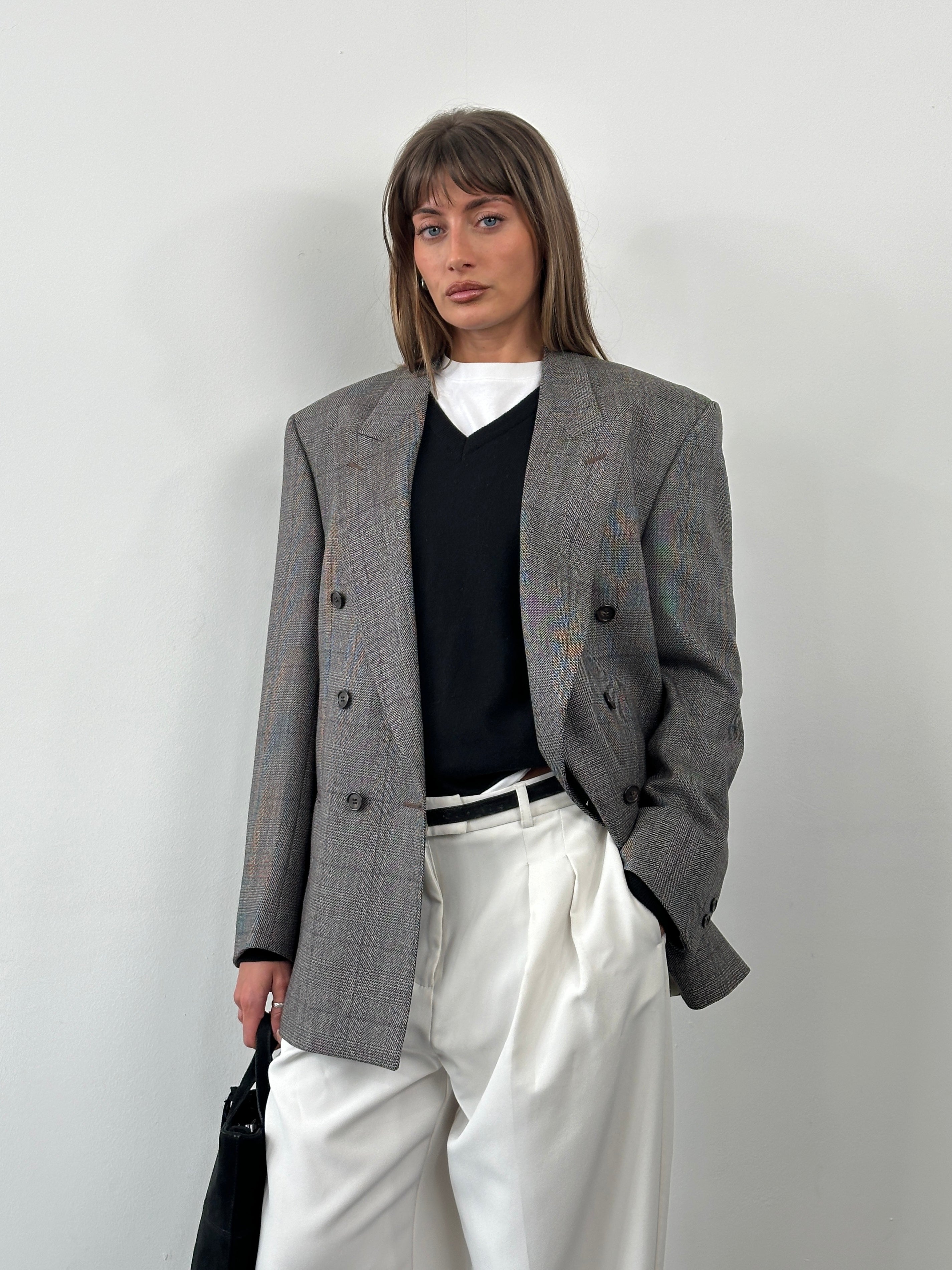 Christian Dior Monsieur 1990s men's double-breasted blazer in size 38R/M, tailored fit with classic lapels and structured shoulders.