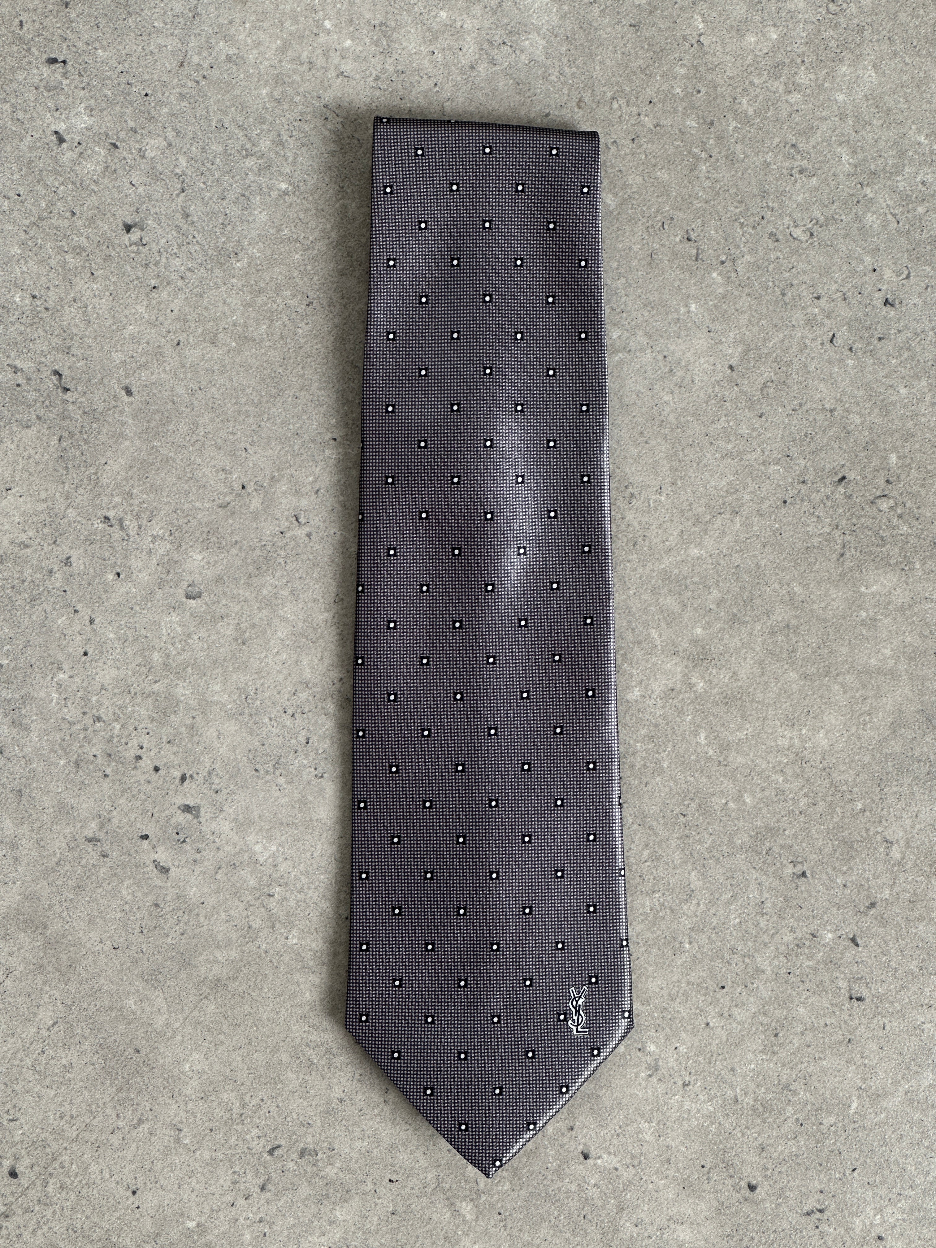 Yves Saint Laurent 1990s Pure Silk Logo Tie