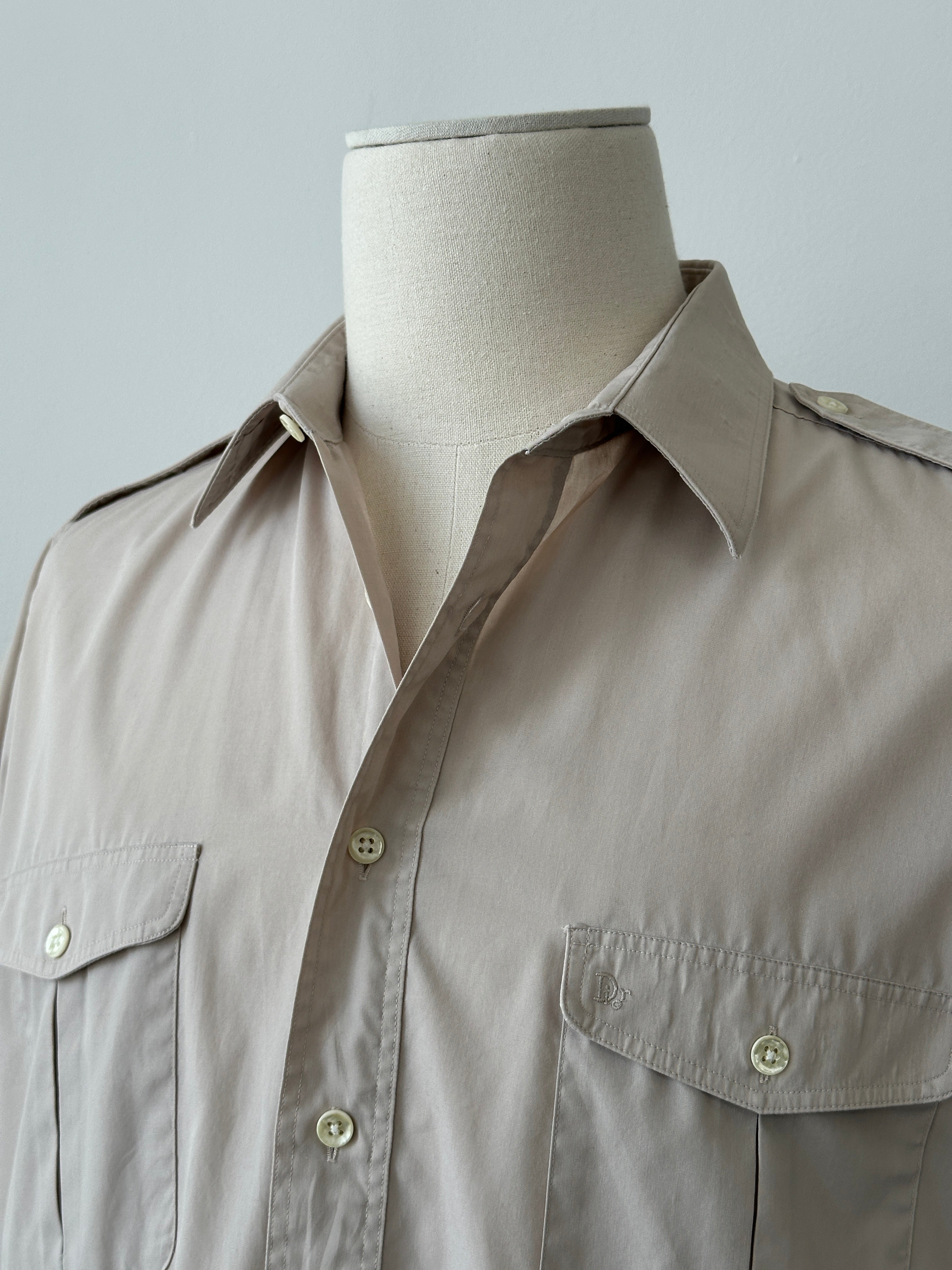 Christian Dior Monsieur 1990s Cotton Short Sleeve Shirt - L