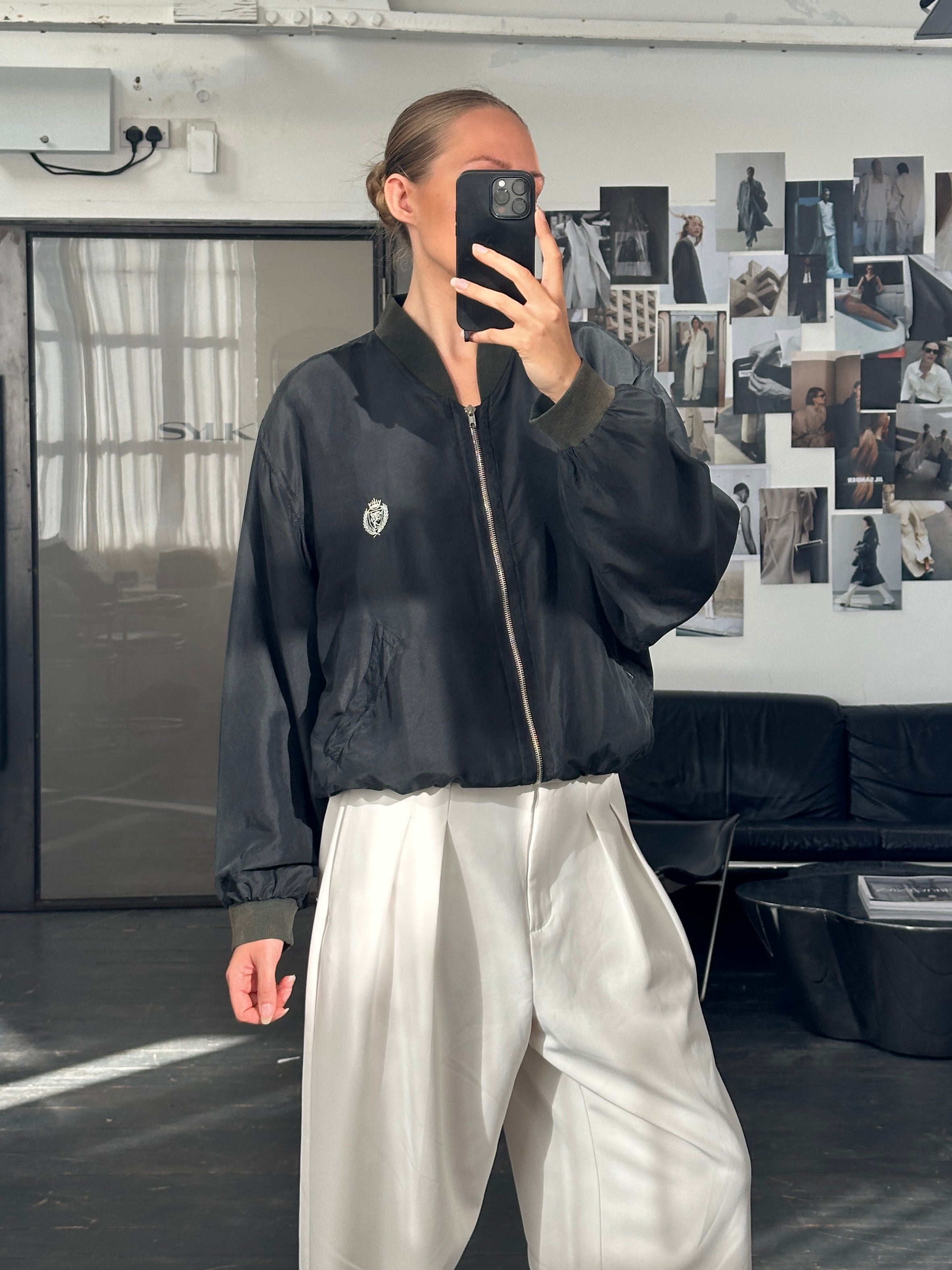 Vintage 1990s Pure Silk Bomber Jacket - M/L | SYLK