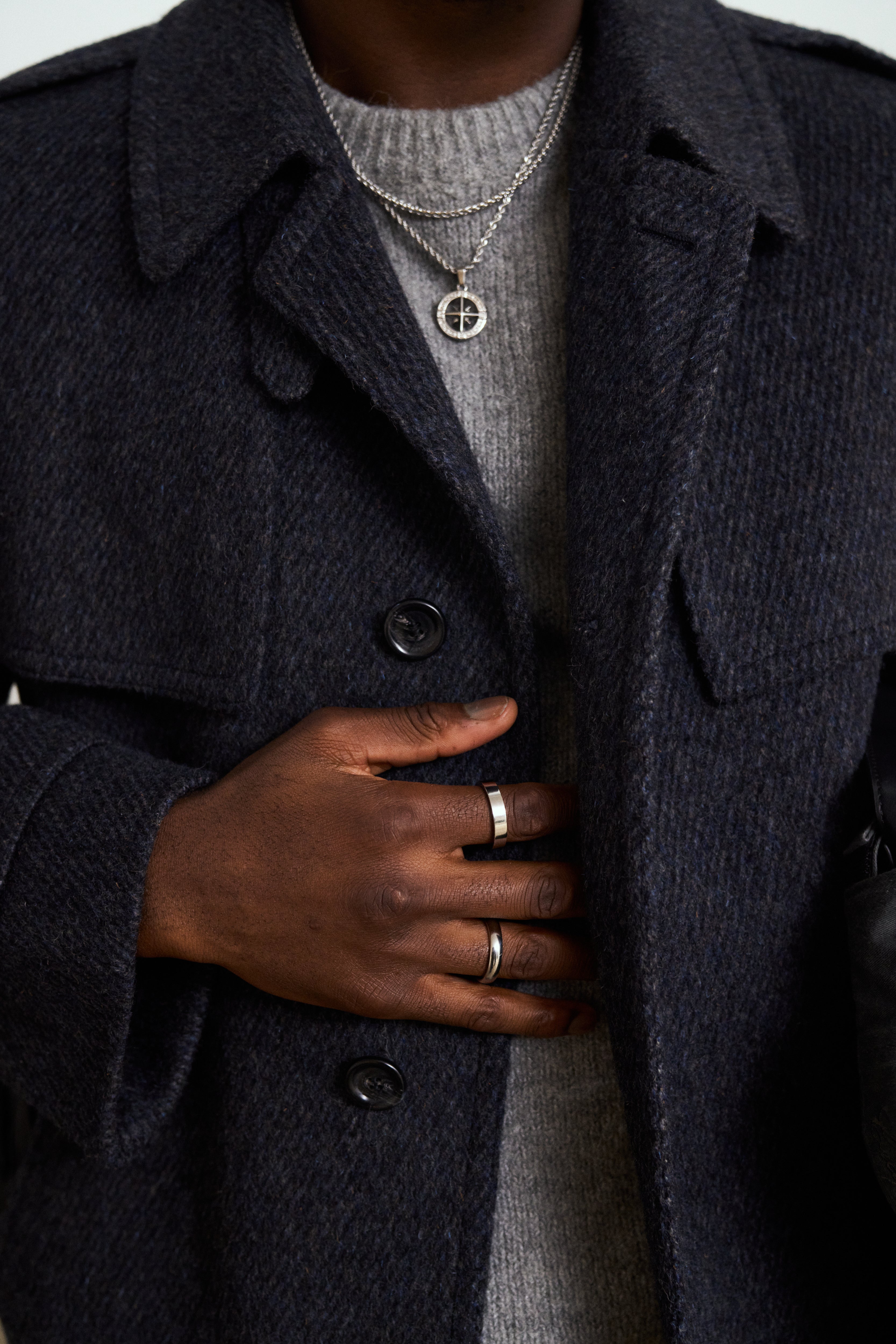 Vintage 1990s pure brushed wool high neck belted coat in XL, showcasing a classic vintage coat design with a high collar and belt.