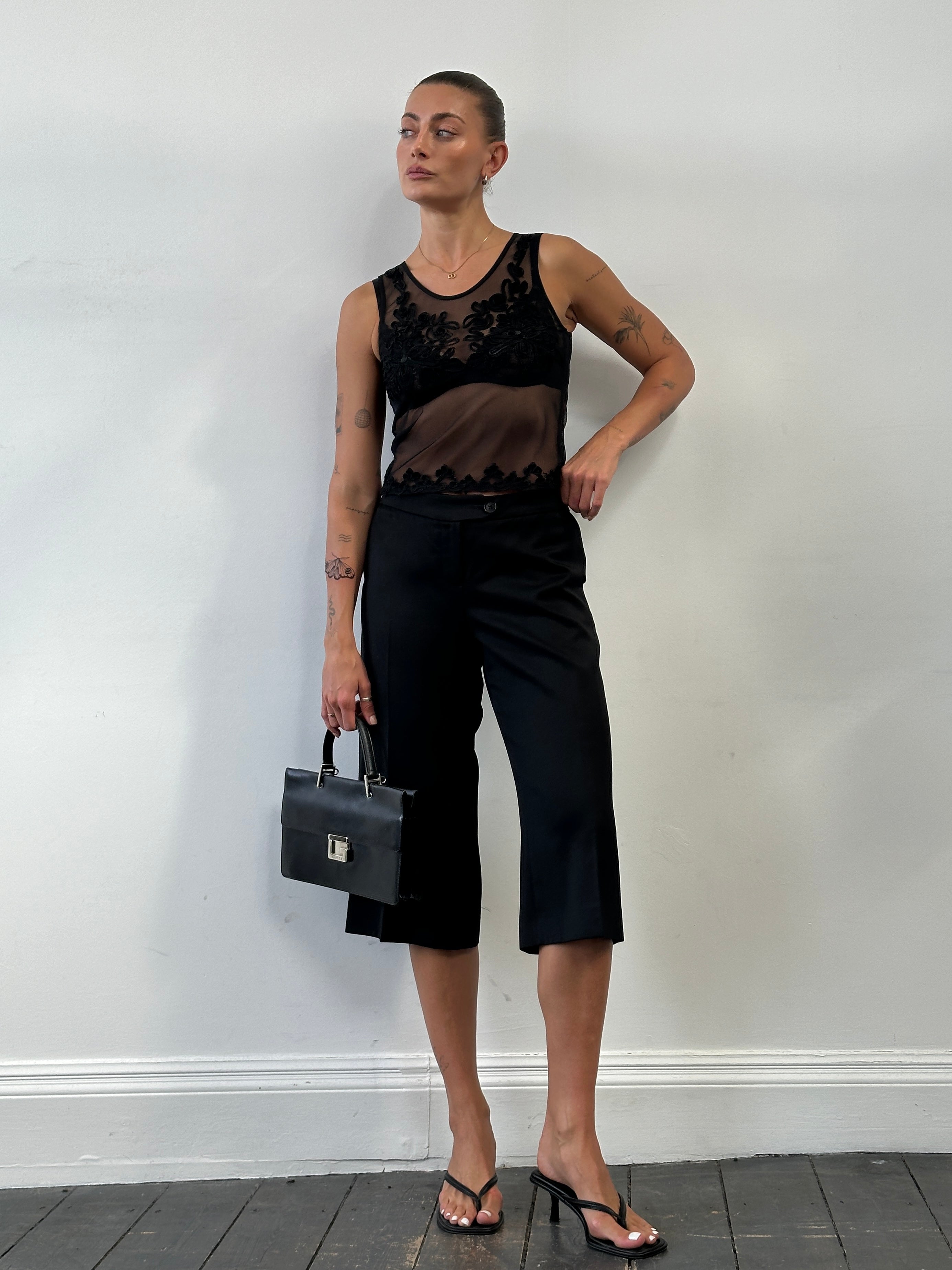 Jaeger Pure Wool Low Waist Straight Leg Culottes - W34 - SYLK