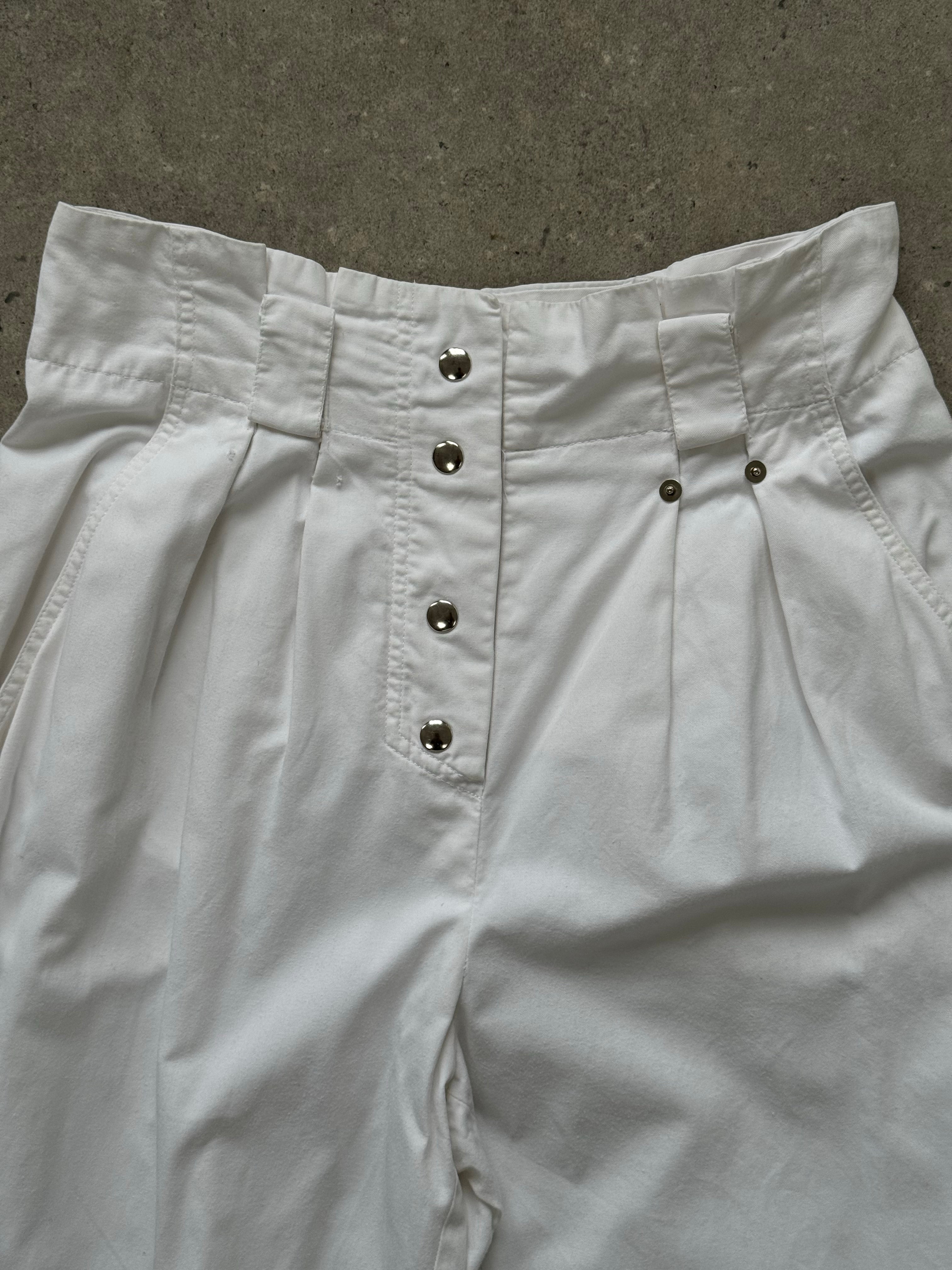 Vintage 1990s Pure Cotton High Waist Tapered Trouser - W26