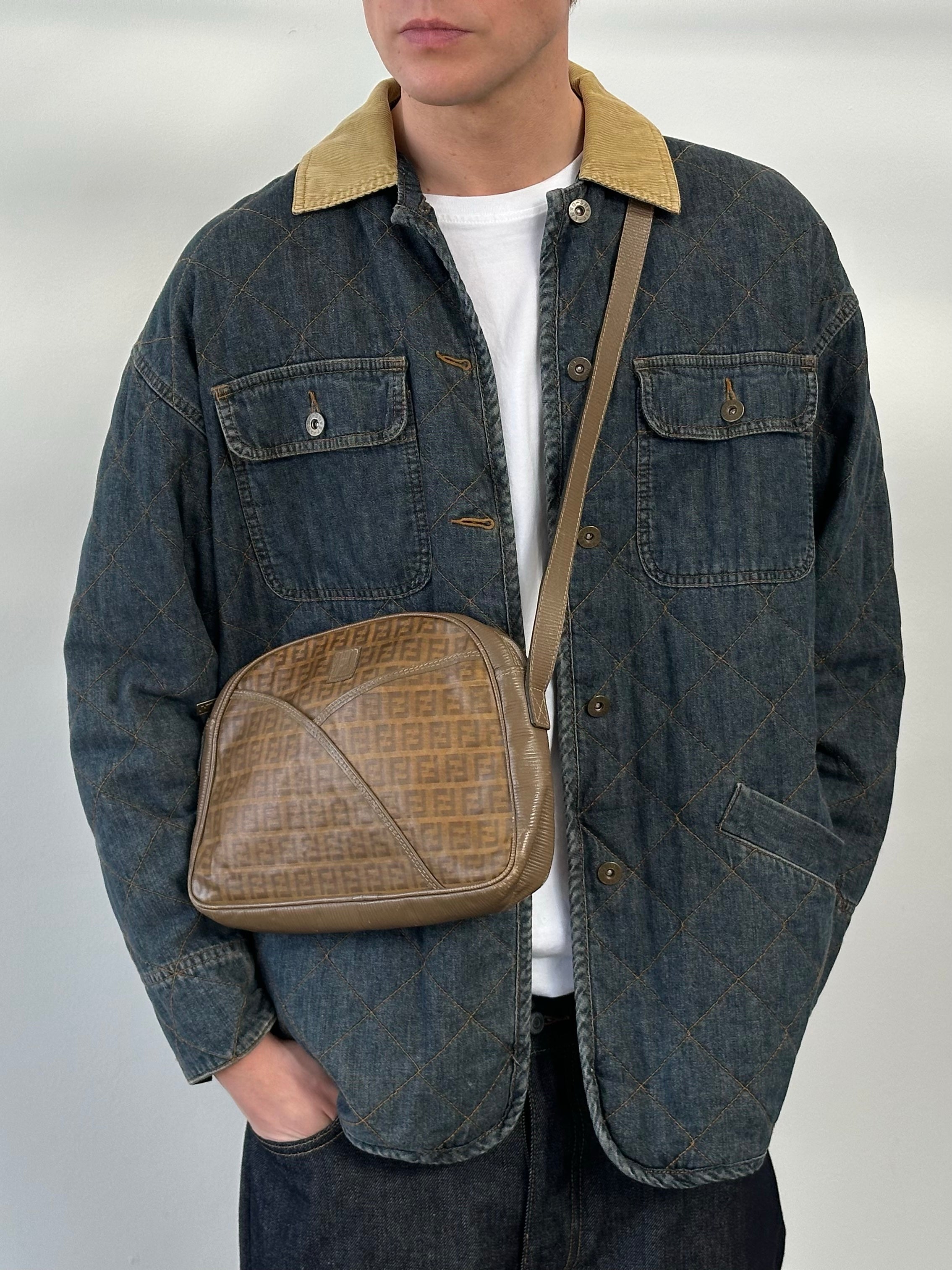 DKNY Jeans 1990s pure cotton jacket, men's size L, casual denim-style jacket with classic design and button closure.
