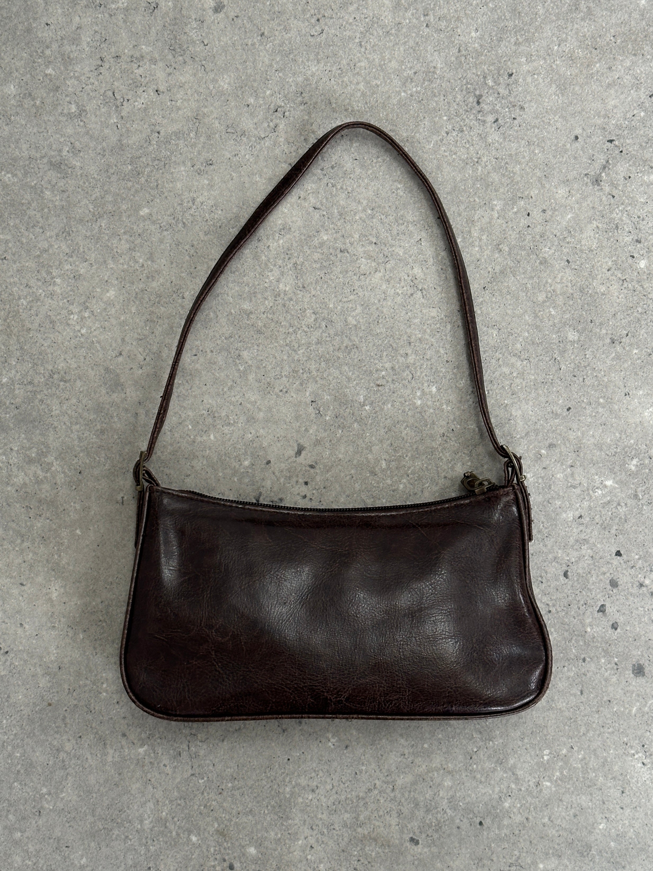 Vintage Faux Leather Shoulder Bag - SYLK