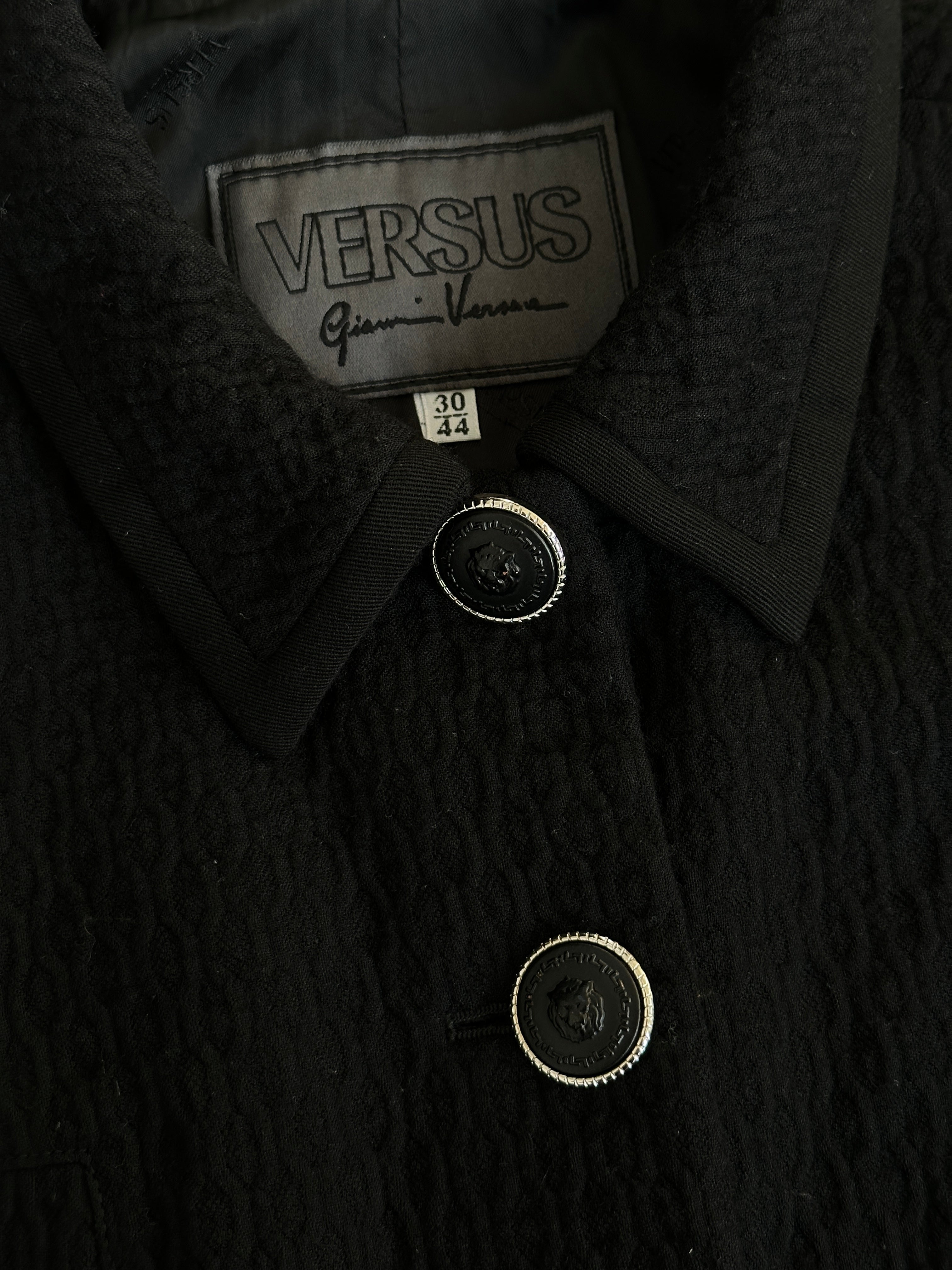 Versace Versus 1990s Wool Silk Lion Head Fitted Jacket - S