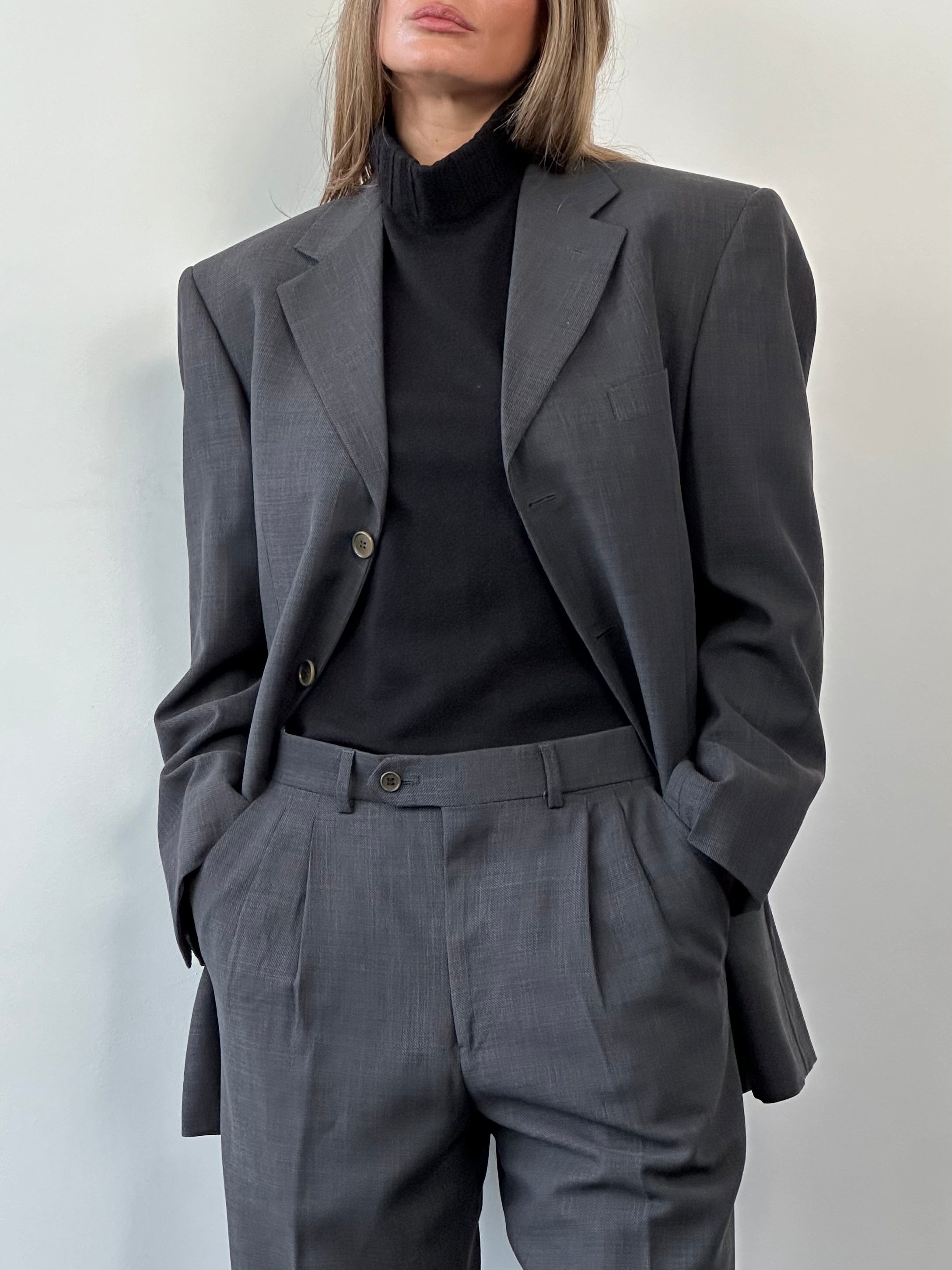 Yves Saint Laurent s12 スーツ 3ピース ウール グレー 美品 スーツ