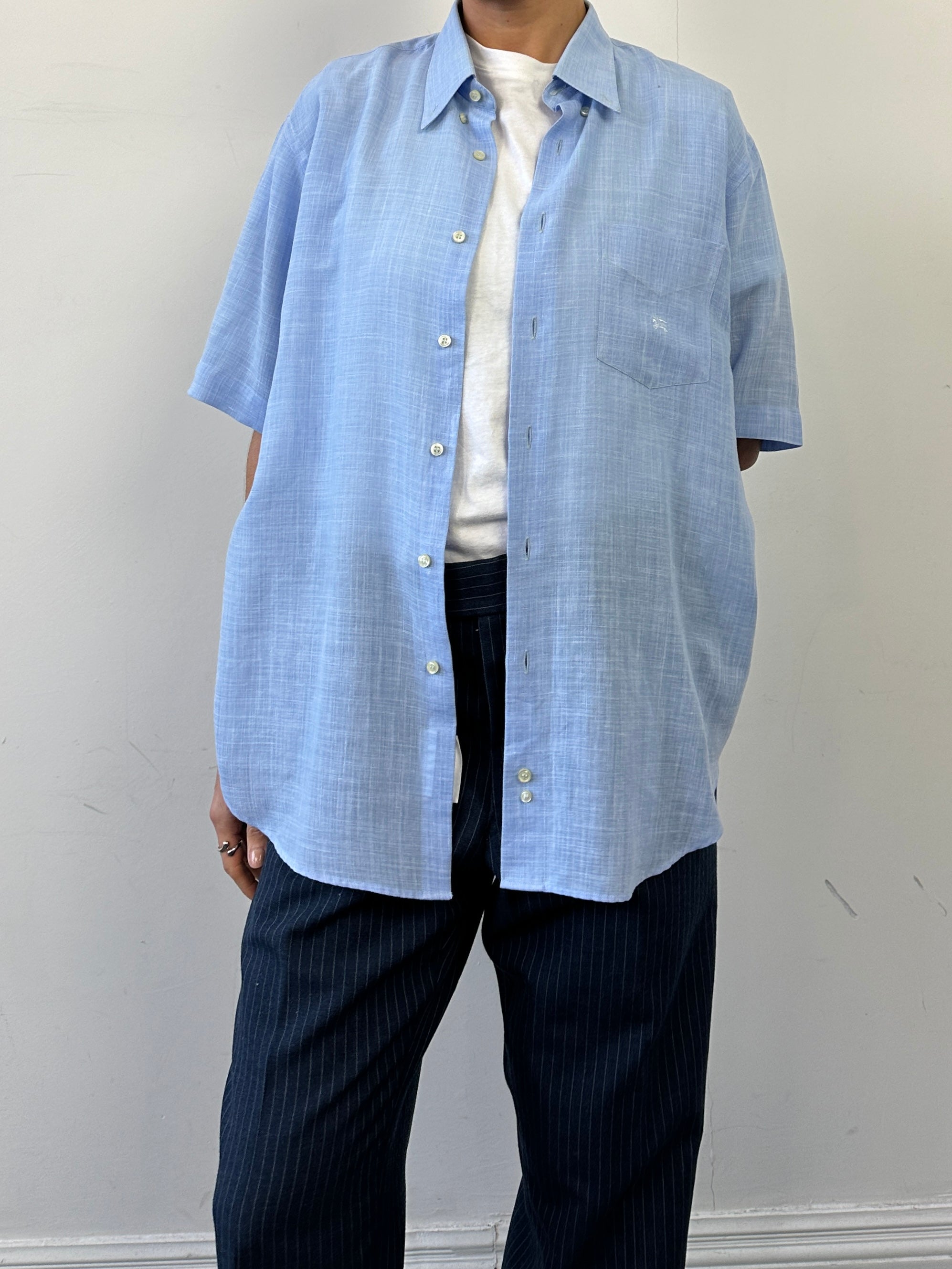 Burberry Linen Blend Lightweight Shirt - XL - SYLK