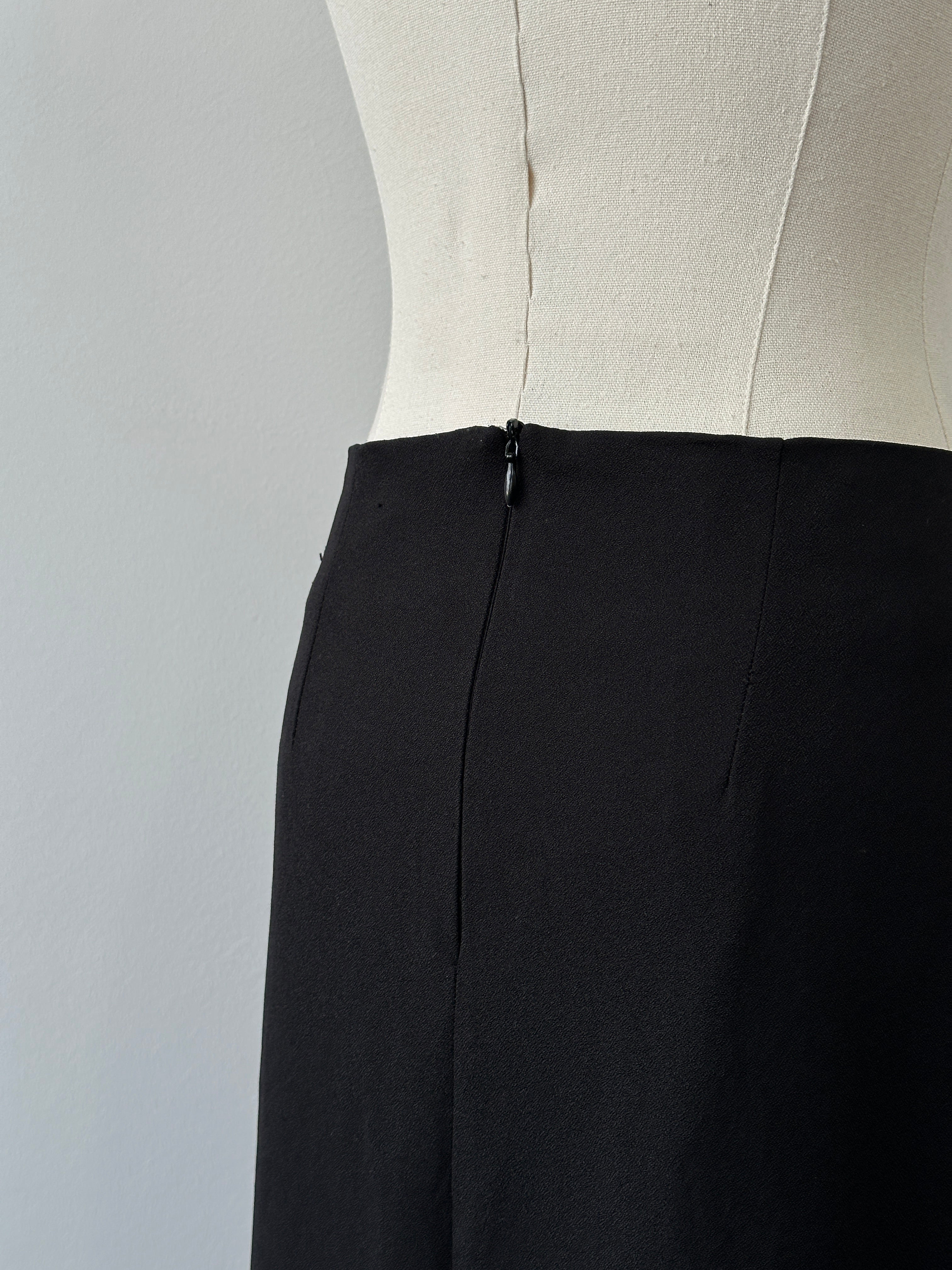 Vintage 2000s Crepe Fishtail Maxi Skirt - W26