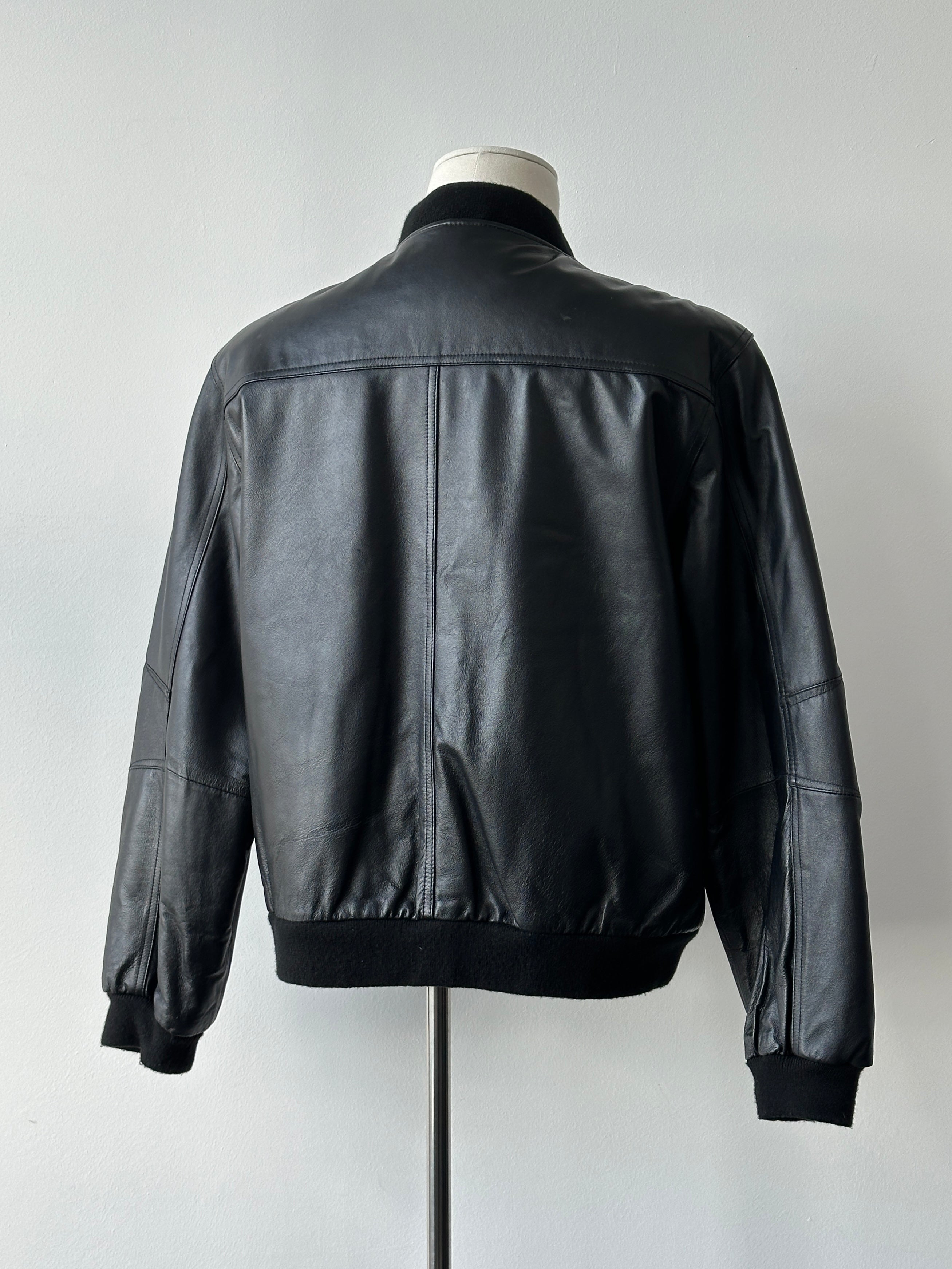 Vintage 1990s Leather Bomber Jacket - L