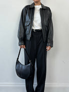 Vintage Leather Bomber Jacket - S/M - SYLK