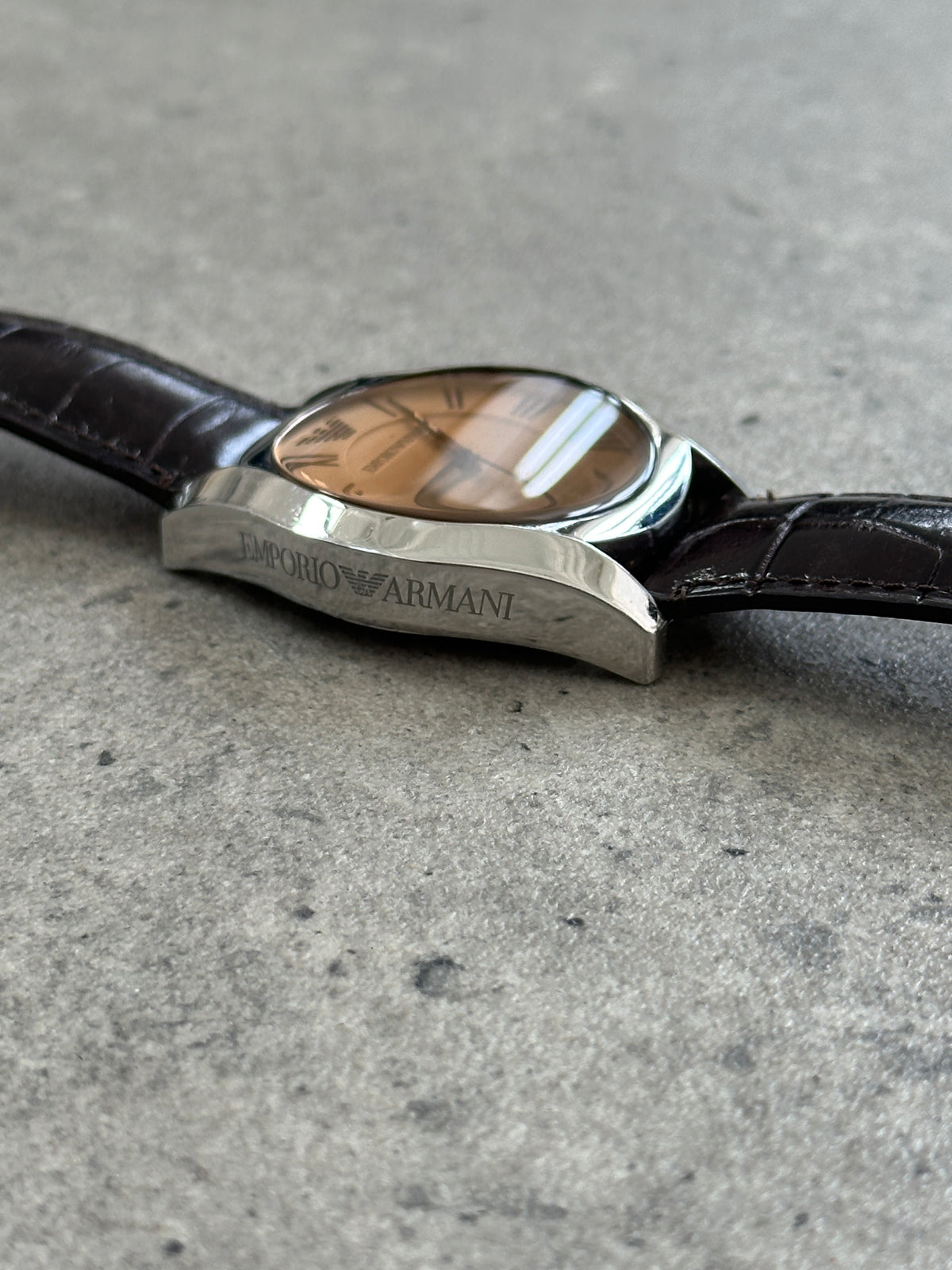 Emporio Armani 2000s Leather Quartz Watch