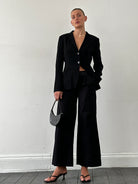 Gianfranco Ferre Wide Leg Low Waist Tuxedo Trousers - W26 - SYLK