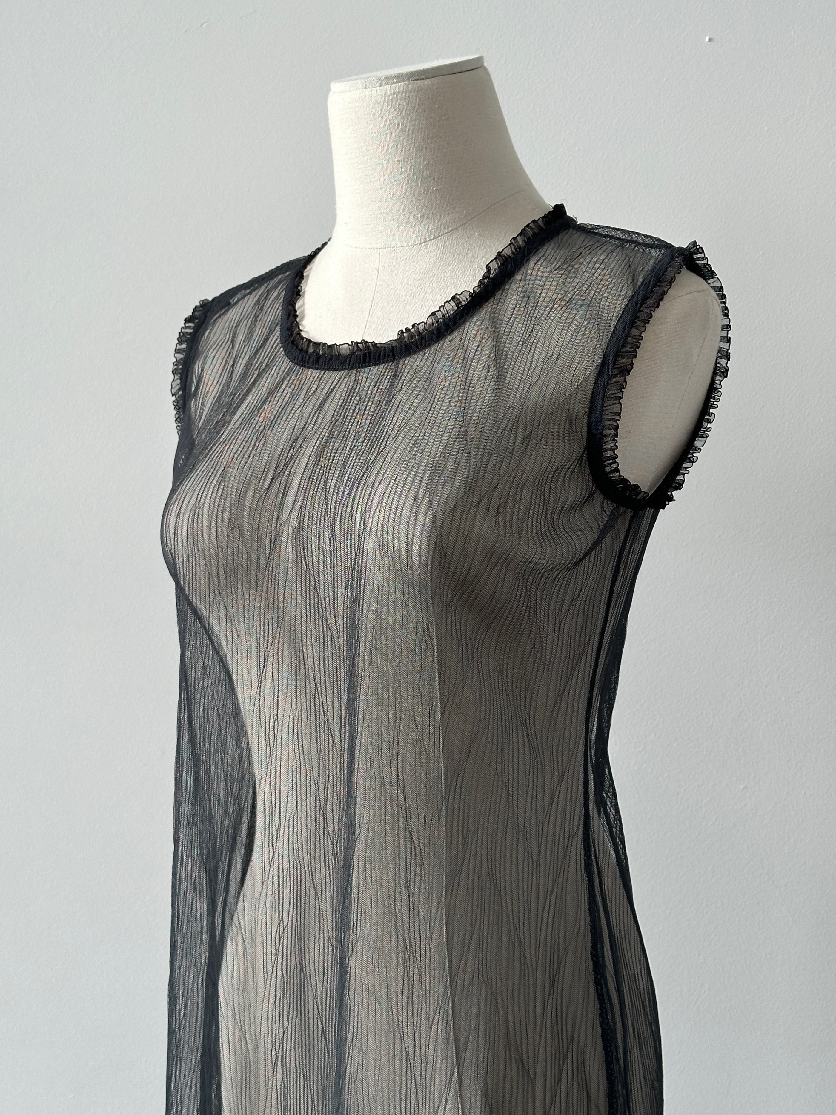 Vintage 2000s Sheer Sleeveless Midi Dress - S-M